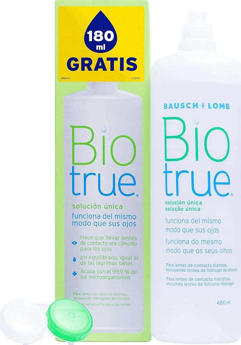 Biotrue Bausch + Lomb Solución Única 300ml + 180ml gratis para lentes de contacto blandas