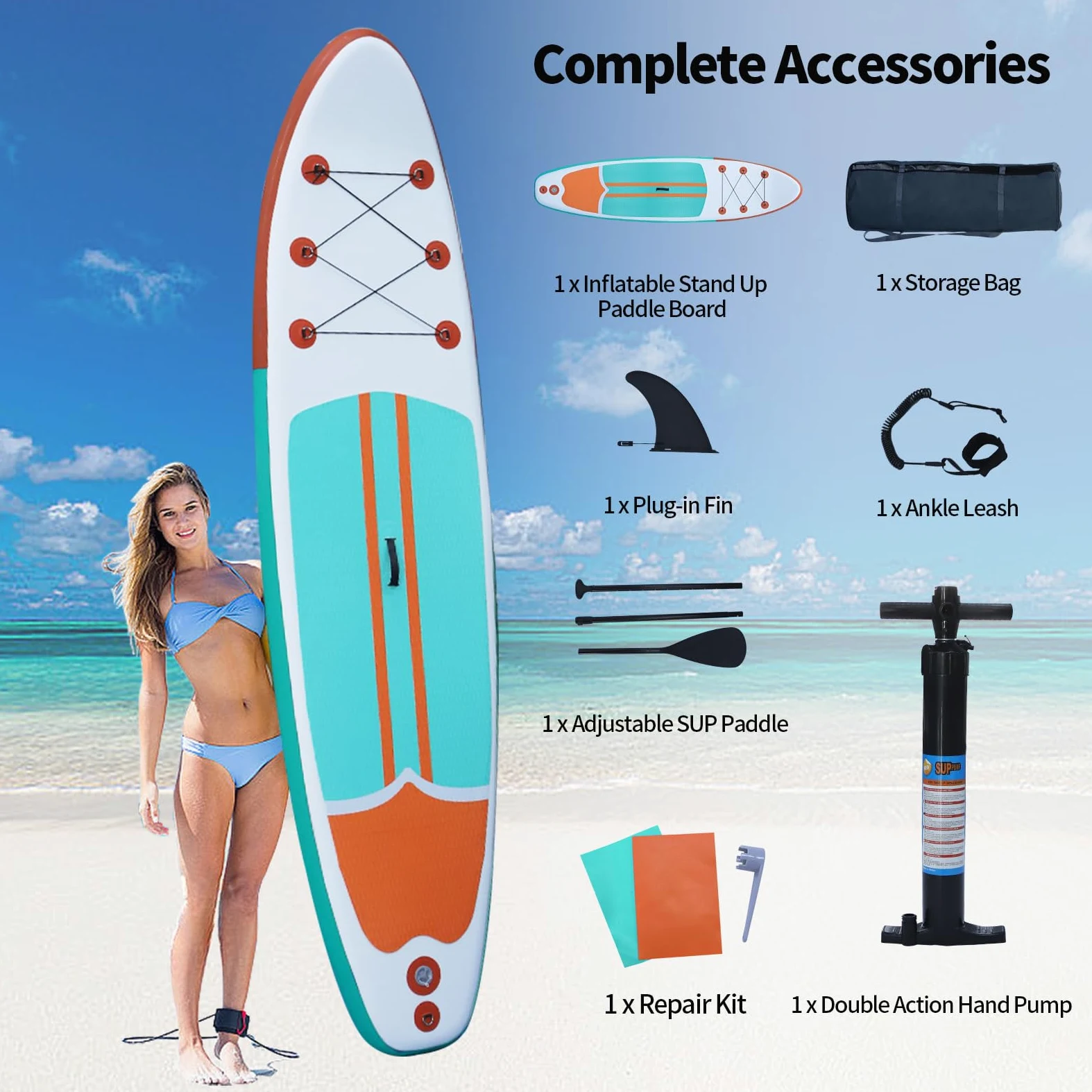XHYCPY Tablas de Remo inflables de pie Anchas y estables con Accesorios de Tabla de Remo Sup de Primera Calidad para Todos los Niveles de Habilidad con Accesorios ISUP, Aletas, Remo Ajustable, Bomba,