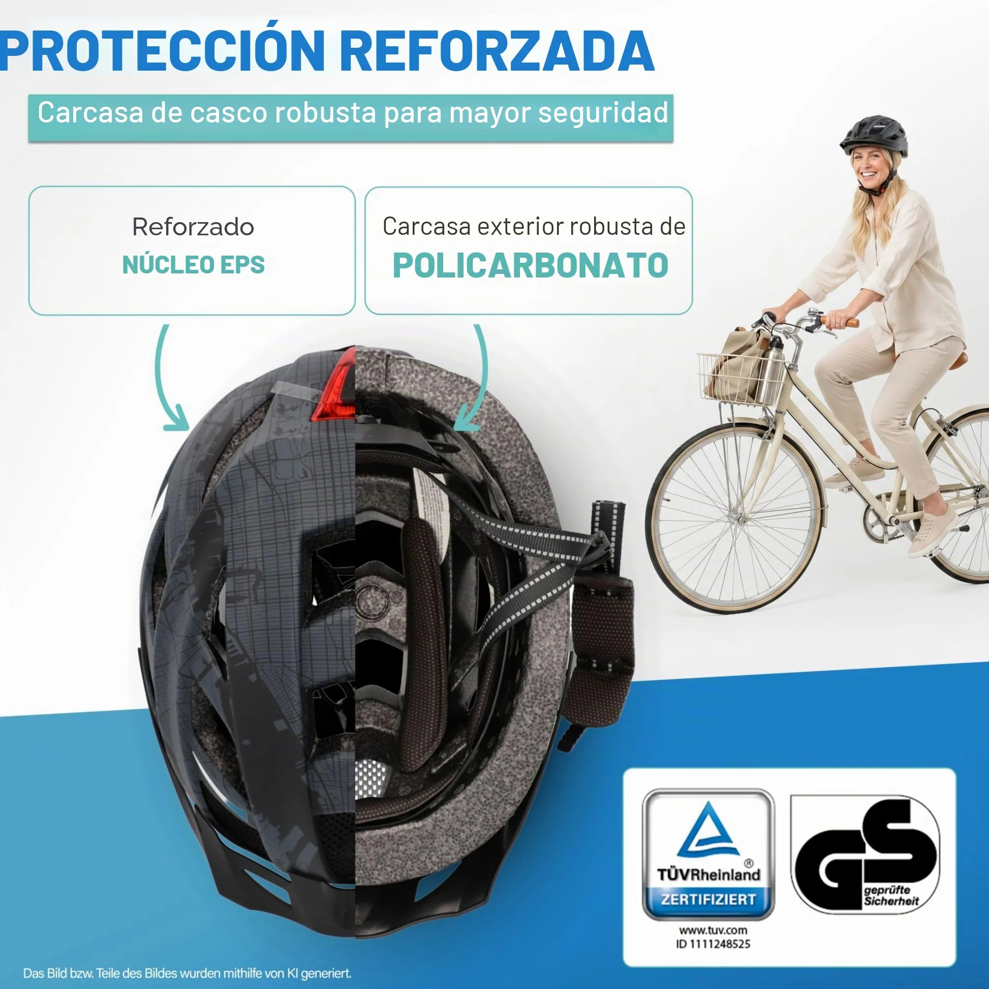 Fischer Urban Plus - Casco de ciclismo con luz trasera LED integrada para hombre y mujer