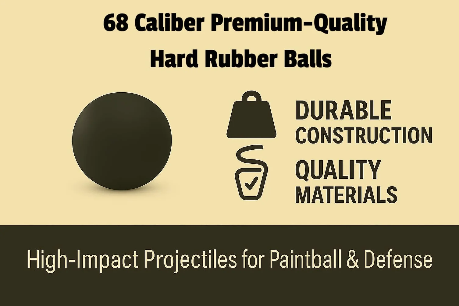 SSR 100 Bolas de Gomma Maciza Ram Paintball Rubberballs HDS SG 68 T4E .68 Calibre Ammo Munition