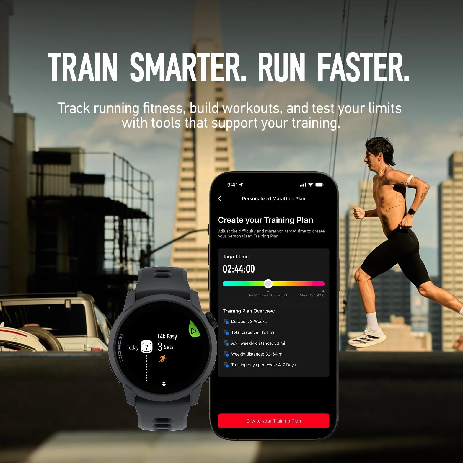 COROS Pace 4 Reloj GPS Deportivo Ultraligero, Pantalla Táctil AMOLED 1.2", 19 días de Uso Diario, Control por Voz, Herramientas Avanzadas de Entrenamiento, Monitor de Ritmo Cardíaco (Nailon, Negro)