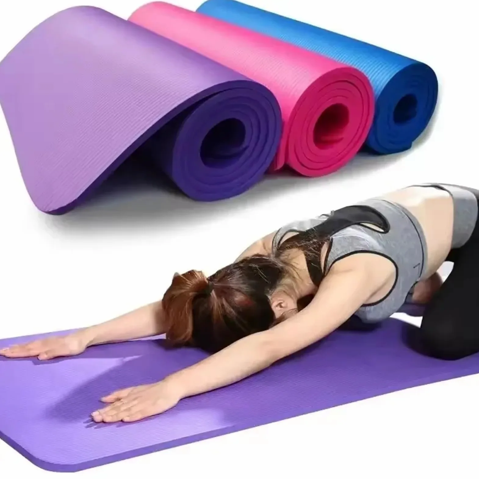Esterilla Yoga Estera antideslizante deportes Fitness comodidad espuma Yoga Matt for ejercicioYoga y Pilates gimnasia gruesa
