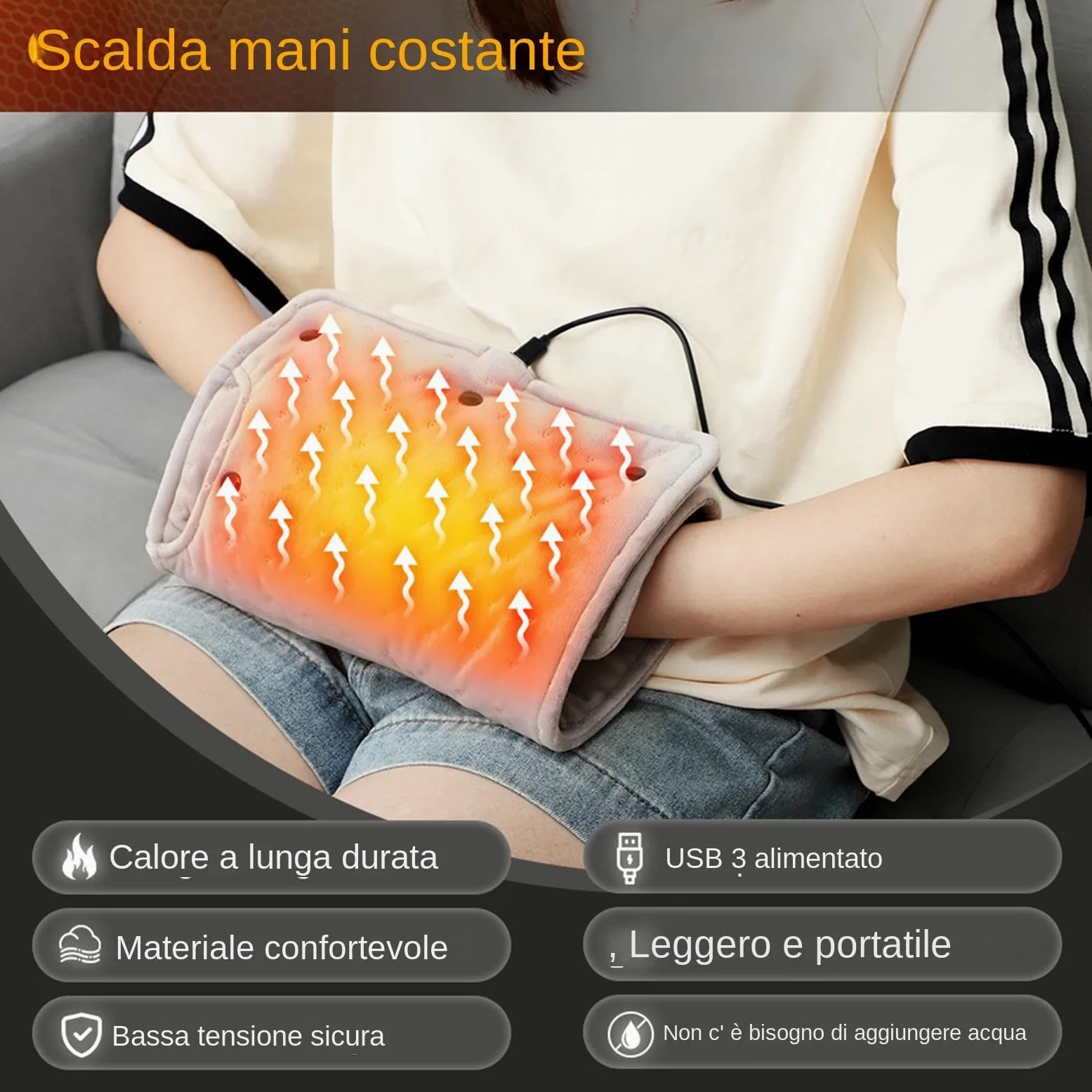 SCCA - Calentador de manos eléctrico, calentador de manos eléctrico, calentador de manos enchufable, calentador de manos de invierno, calentador de manos de otoño, funda de calefacción estable