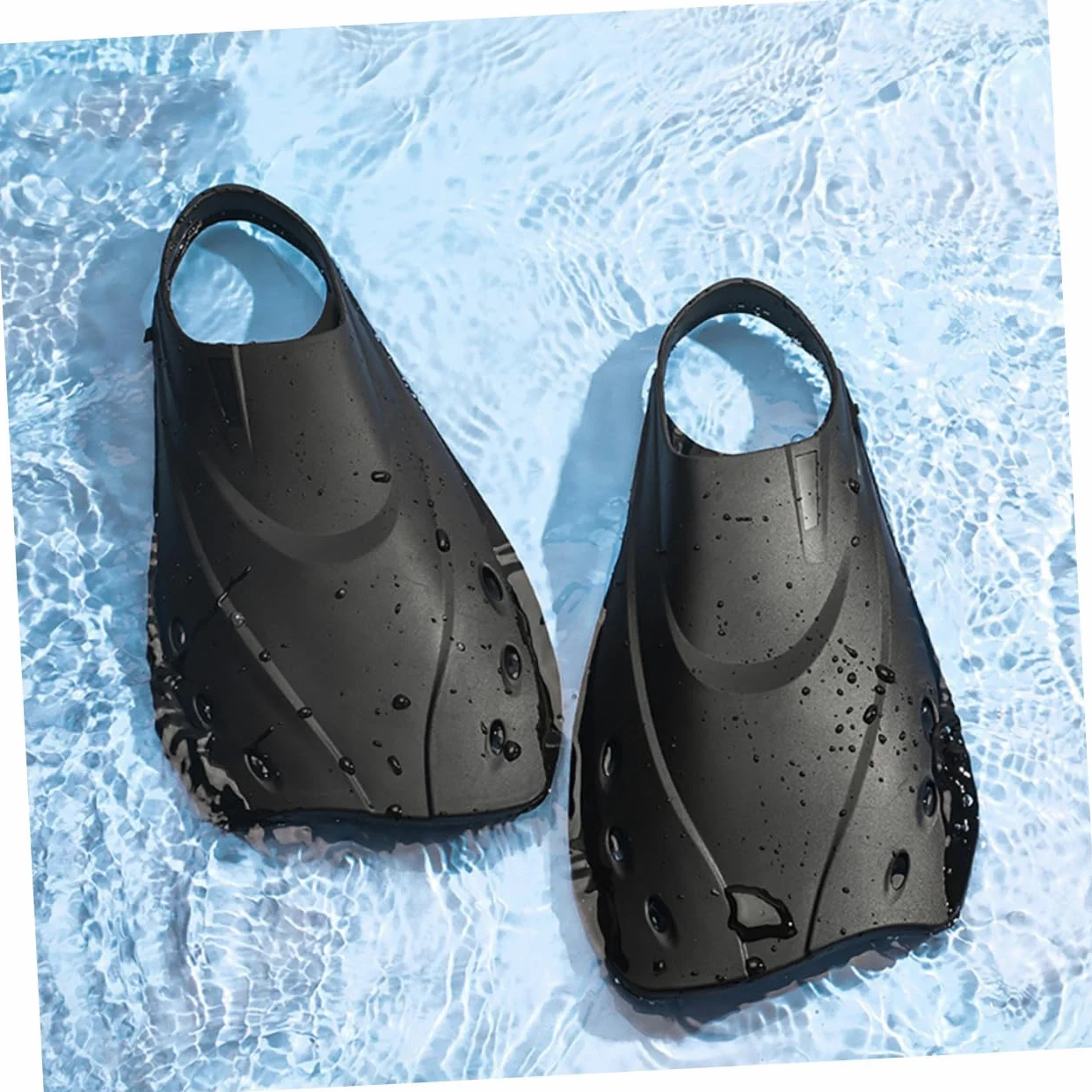 Toyvian Aletas de Natación Cortas Ajustables Unisex para Entrenamiento y Buceo Material Ligero y Flexible Compacto Portátil para Snorkeling y Natación Recreativa