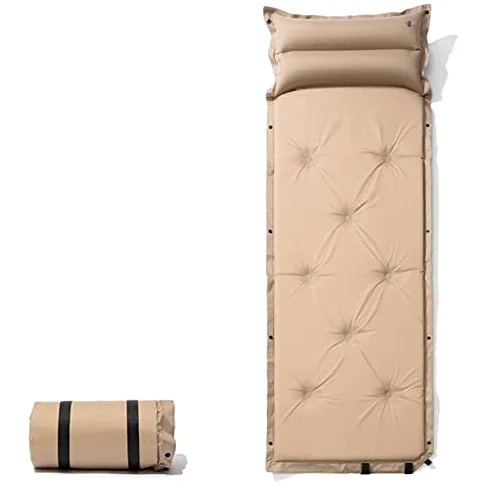Colchoneta de dormir doble autoinflable con almohada, impermeable, compacta, ligera para acampar y mochileros