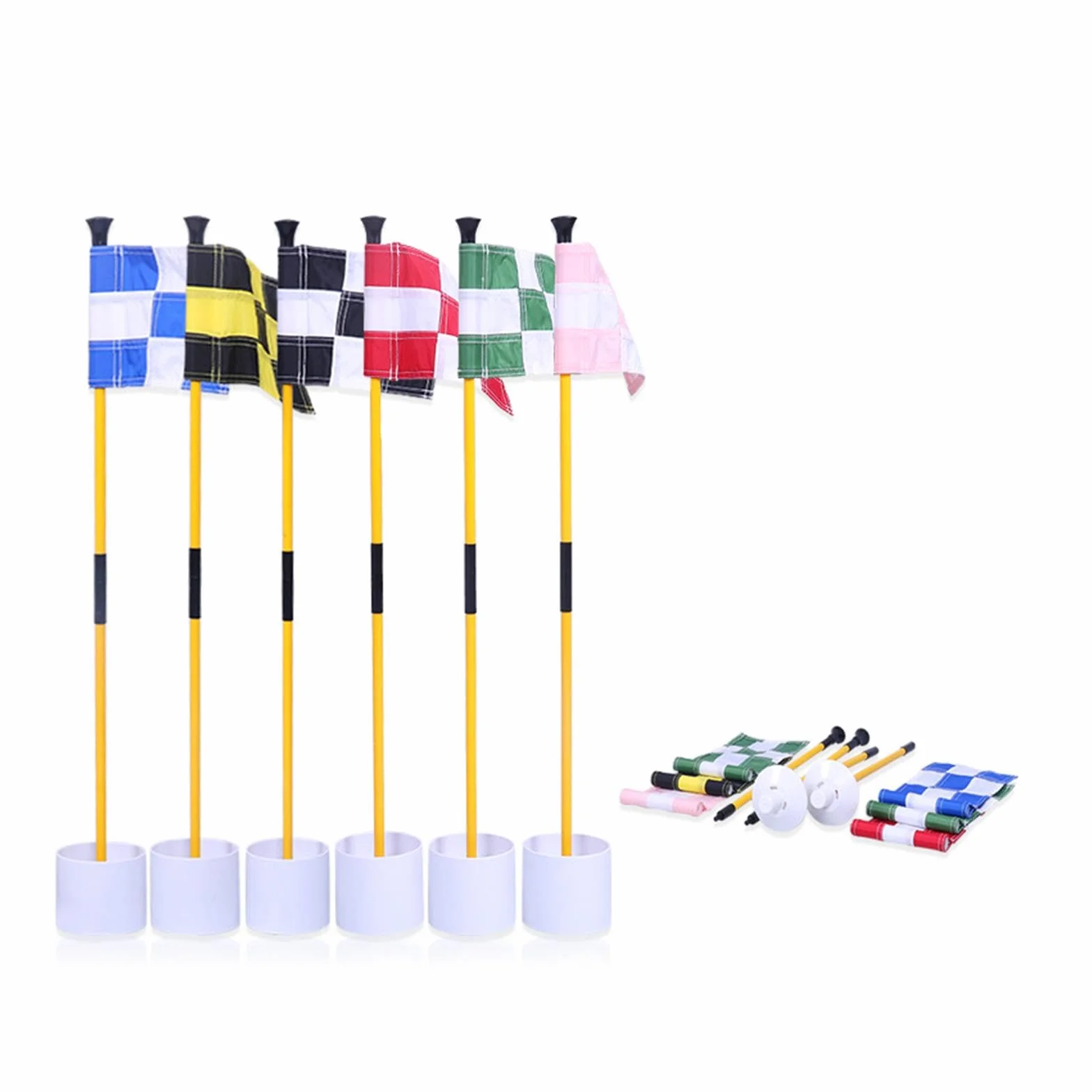 Bandera de Putting Green de Golf y Copa para Agujeros, Práctica de Putting, Asta de Bandera de Fibra de Vidrio, Astas de Bandera de Golf
