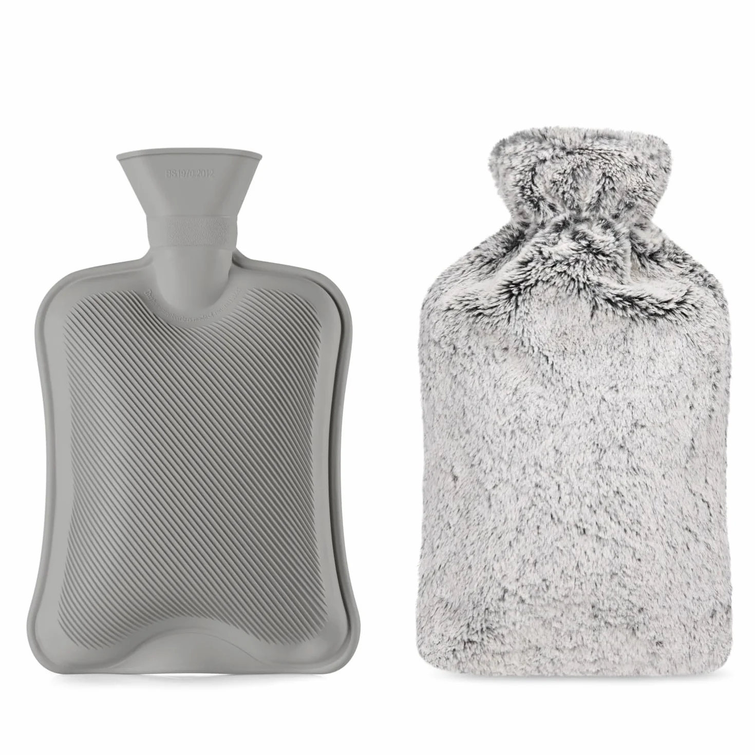 Blumtal Bolsa de agua caliente 1,5 l caucho natural con funda de piel sintética