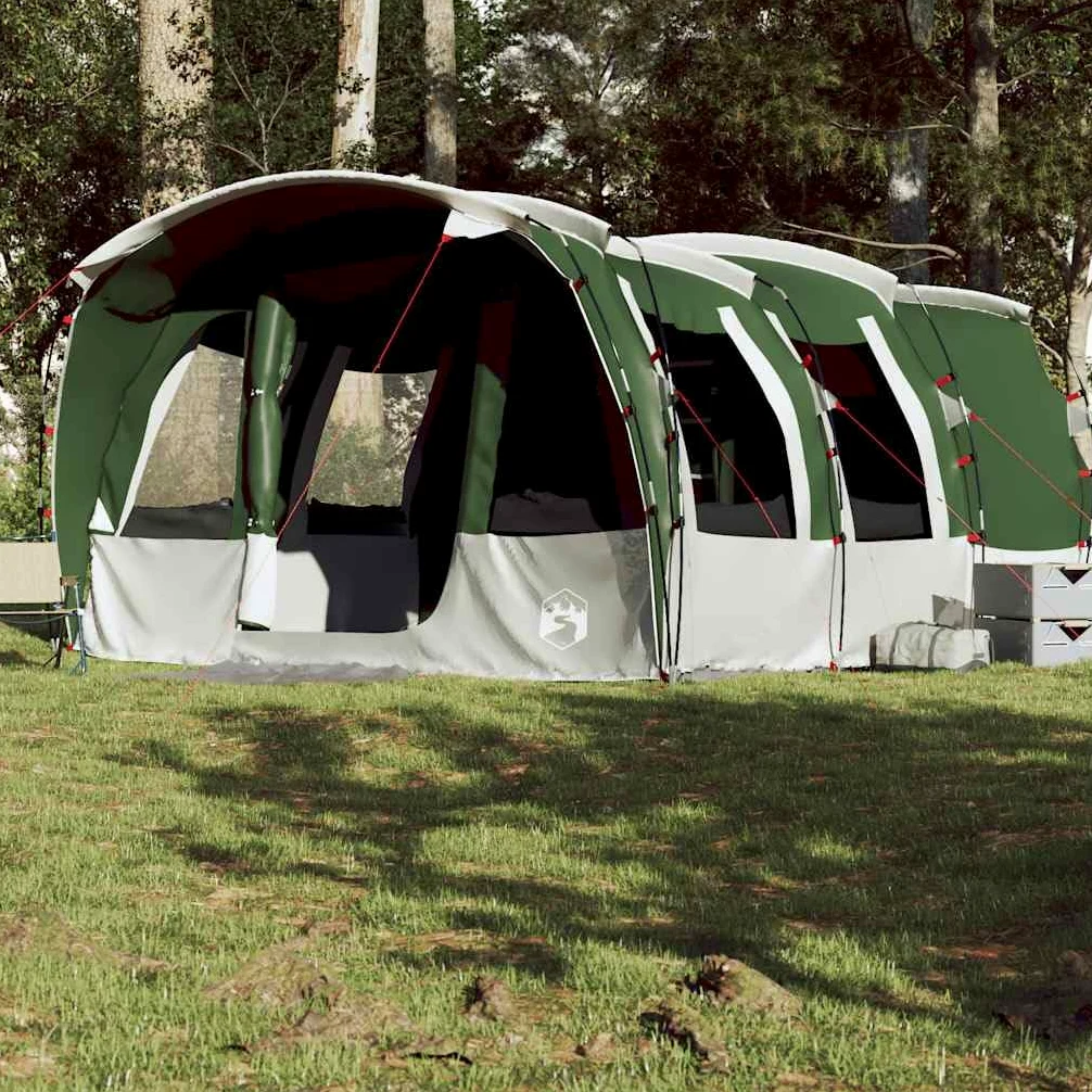 Tienda de campaña familiar tipo túnel, verde, impermeable, de poliéster 185T con revestimiento de poliuretano, 430 x 314 x, ligera tienda de campaña con cabinas