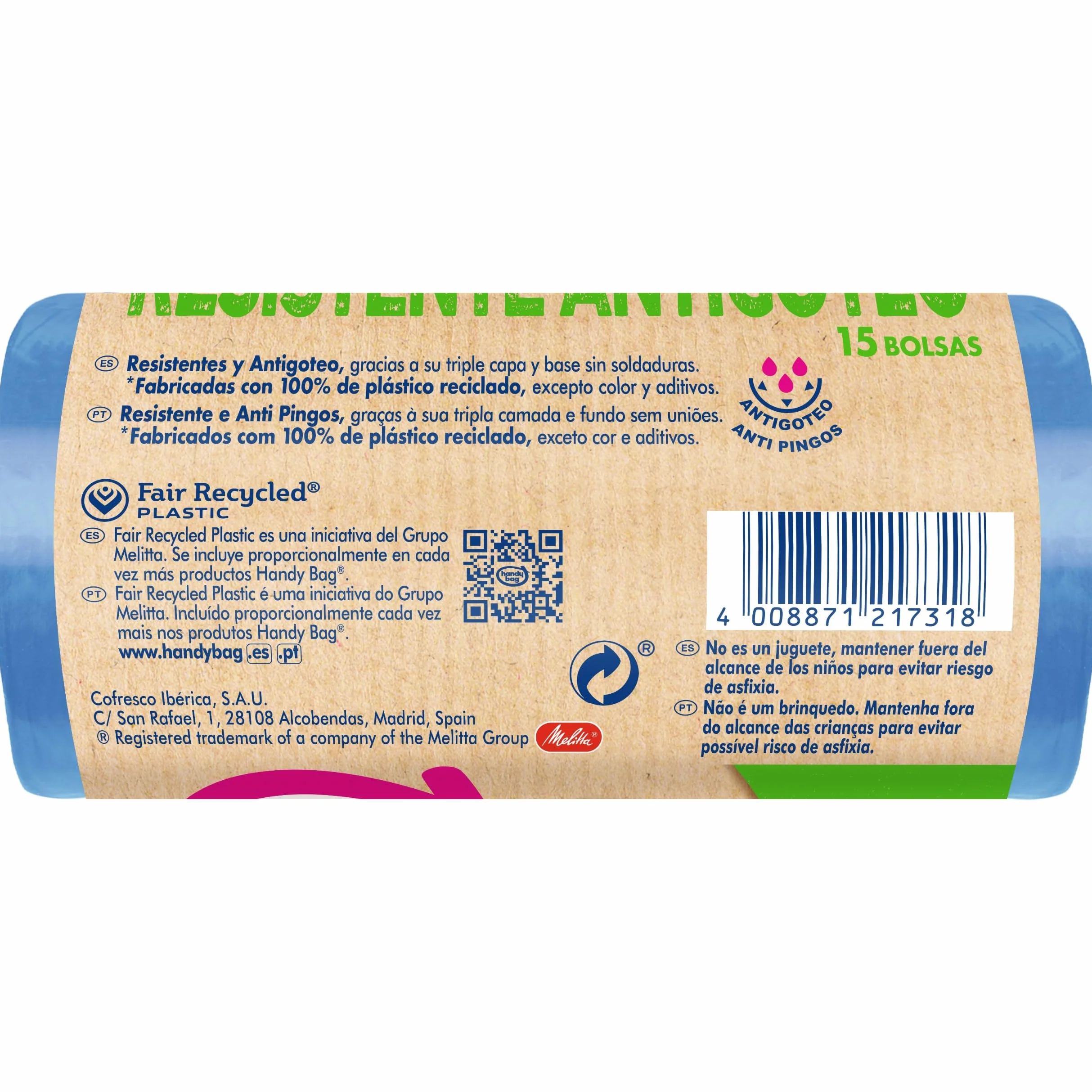 Bolsas de Basura Resistente Antigoteo Autocierre 20L 15 Bolsas Reciclado