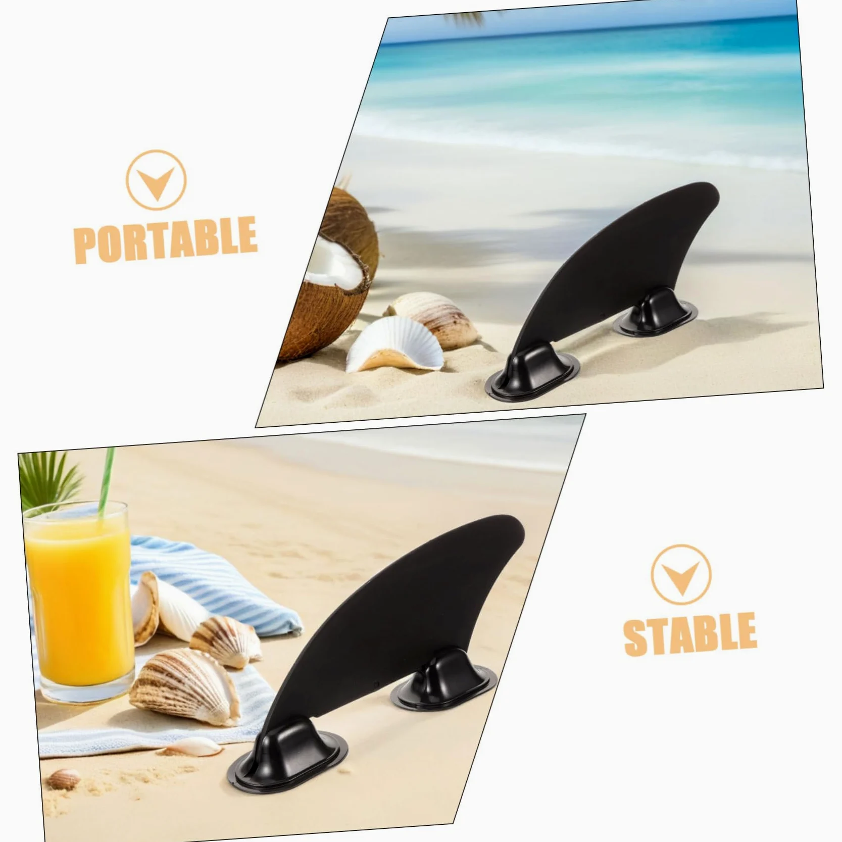 2 Aletas De Repuesto para Tabla De Paddle Surf Aletas Inflables Central Desmontable Accesorios para Tabla De Surf De Repuesto De PVC Color Negro