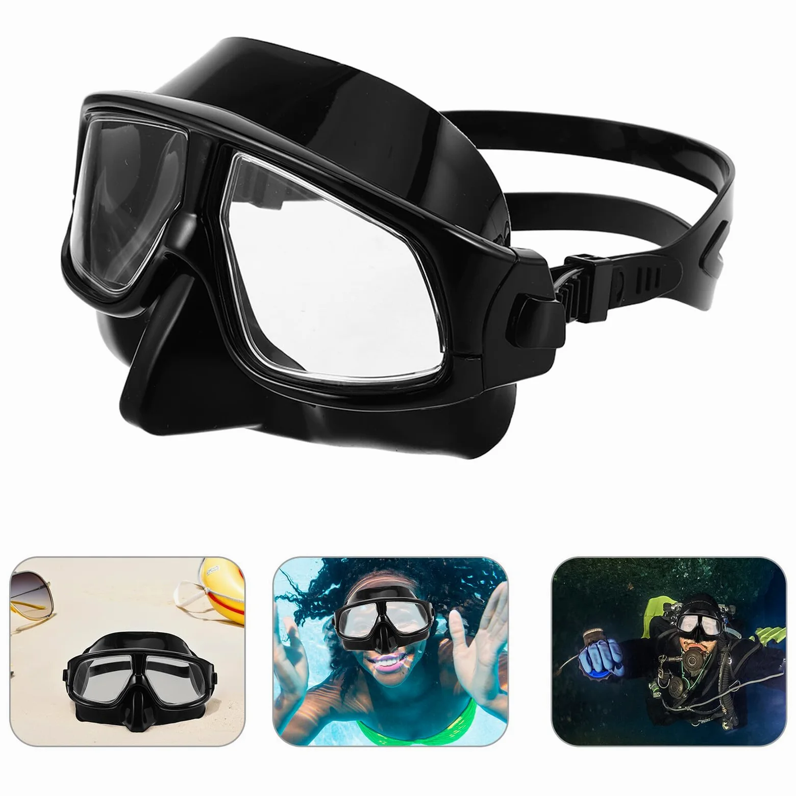 STOBAZA Máscara de Buceo Snorkel Ajustable para Adultos Diseño Volumen para Ahorro de Aire Amplia Visión Panorámica y Comodidad Ergonómica para Natación y Buceo