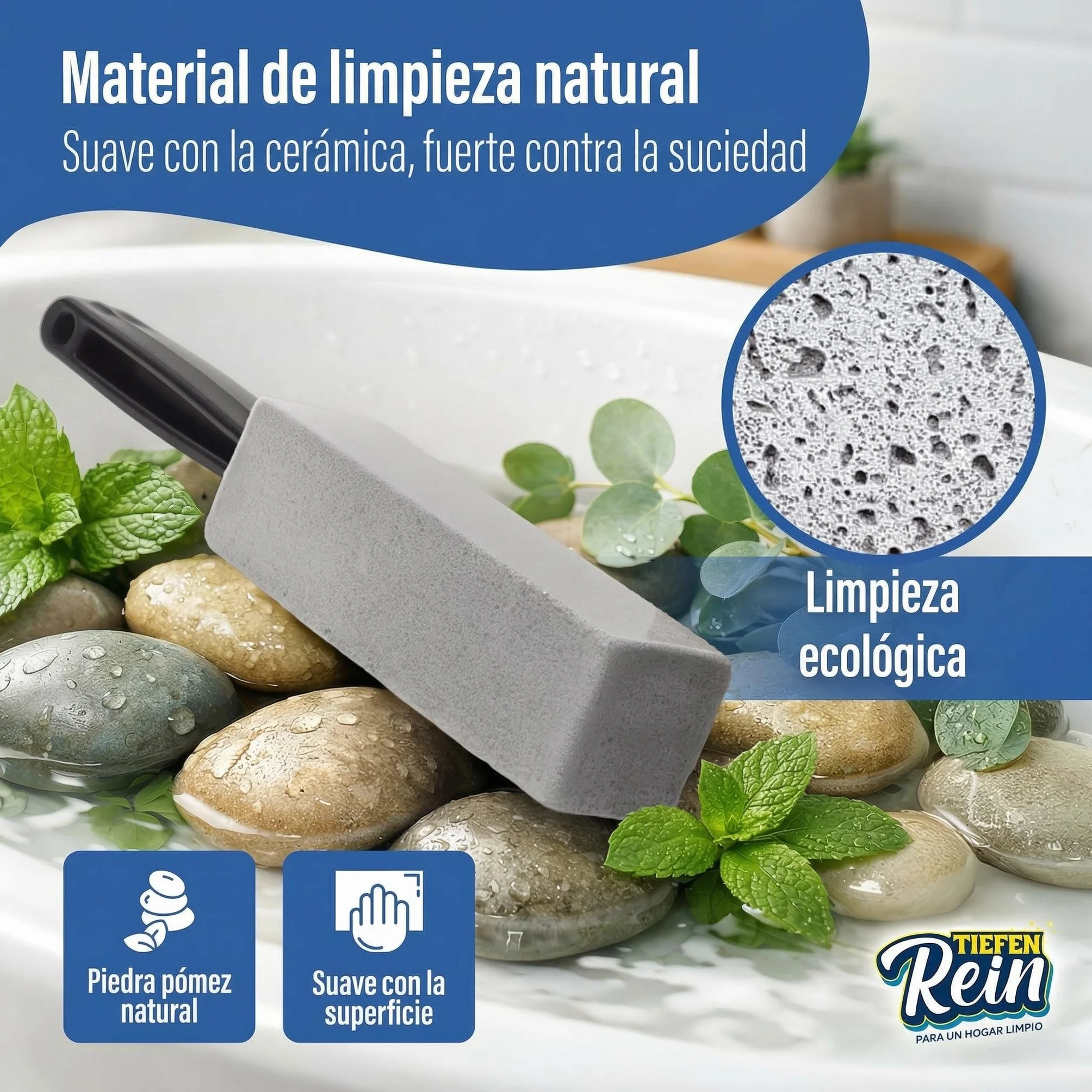 Piedra Pómez WC Profesional 4x – Piedra Pómez para Limpieza contra Cal y Manchas