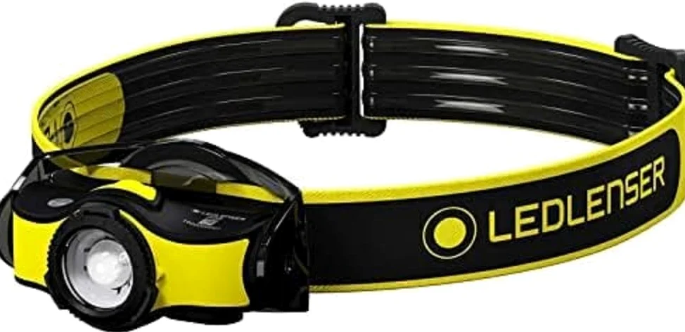 Ledlenser iH5R Linterna Frontal Recargable, 400lm, Soporte Casco, IP54 | Doble alimentación, enfoque ajustable, alcance 180m, IP54, hasta 35h de autonomía, ideal para electricistas