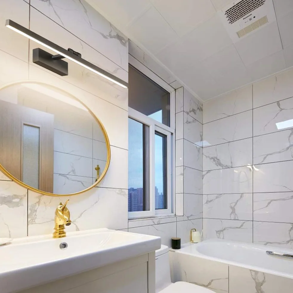 Klighten Lampara Espejo Baño Luz Led 60cm 18W 1170 Lumen IP44 Blanco Cálido 3000K