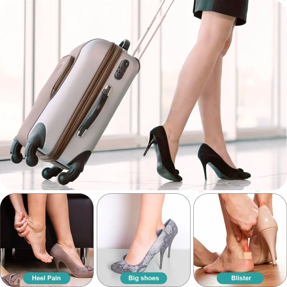 ACWOO Almohadillas De Talón Autoadhesivas, Plantillas Zapatos Esponja, 10mm, Evitar Ampollas