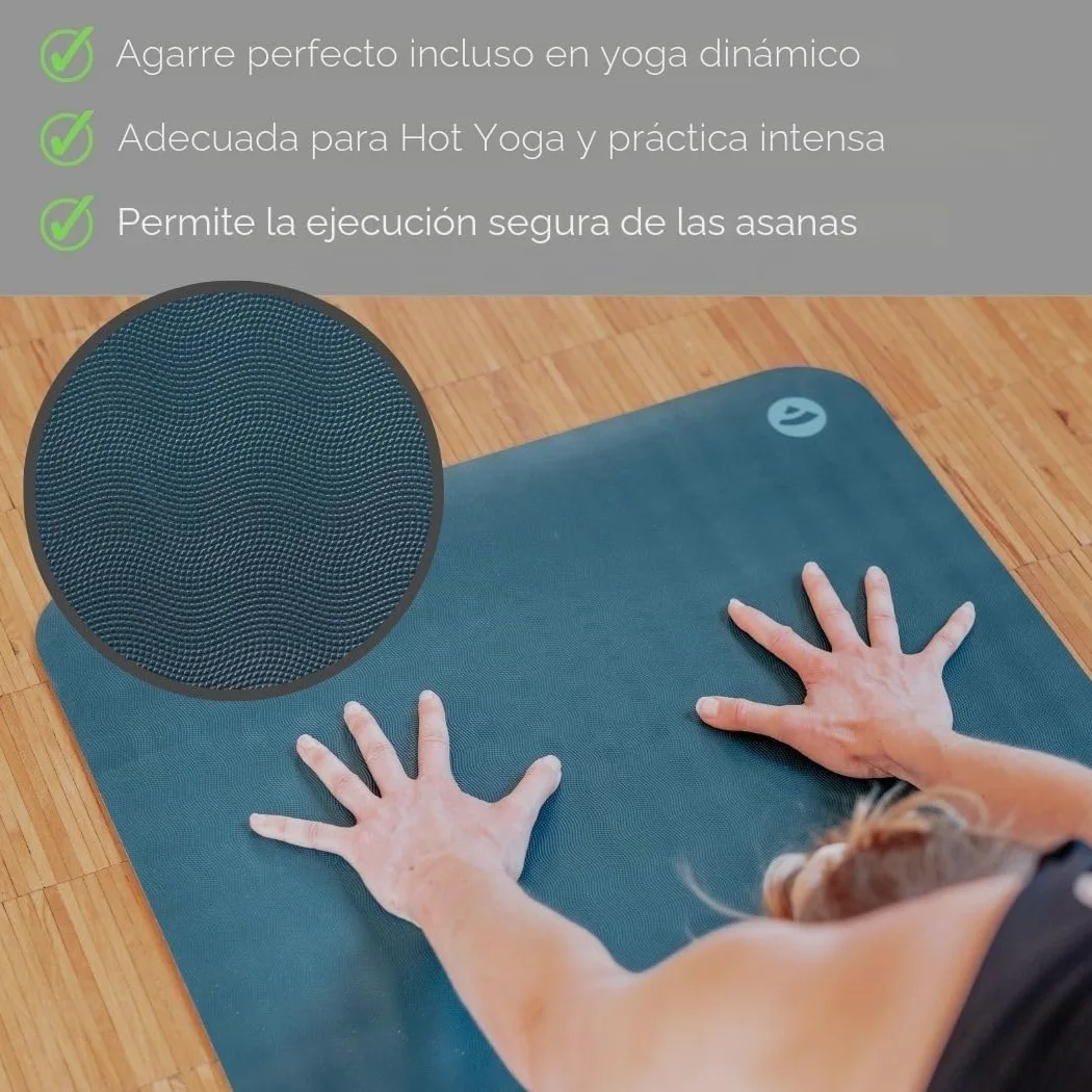Bodhi Esterilla de yoga Eco Pro Diamond | Ultra Grip | 100% caucho natural | Ecológica | Esterilla profesional para pilates y gimnasia | Ideal para yoga dinámico y yoga caliente | 185 x 60 x 0,6 cm