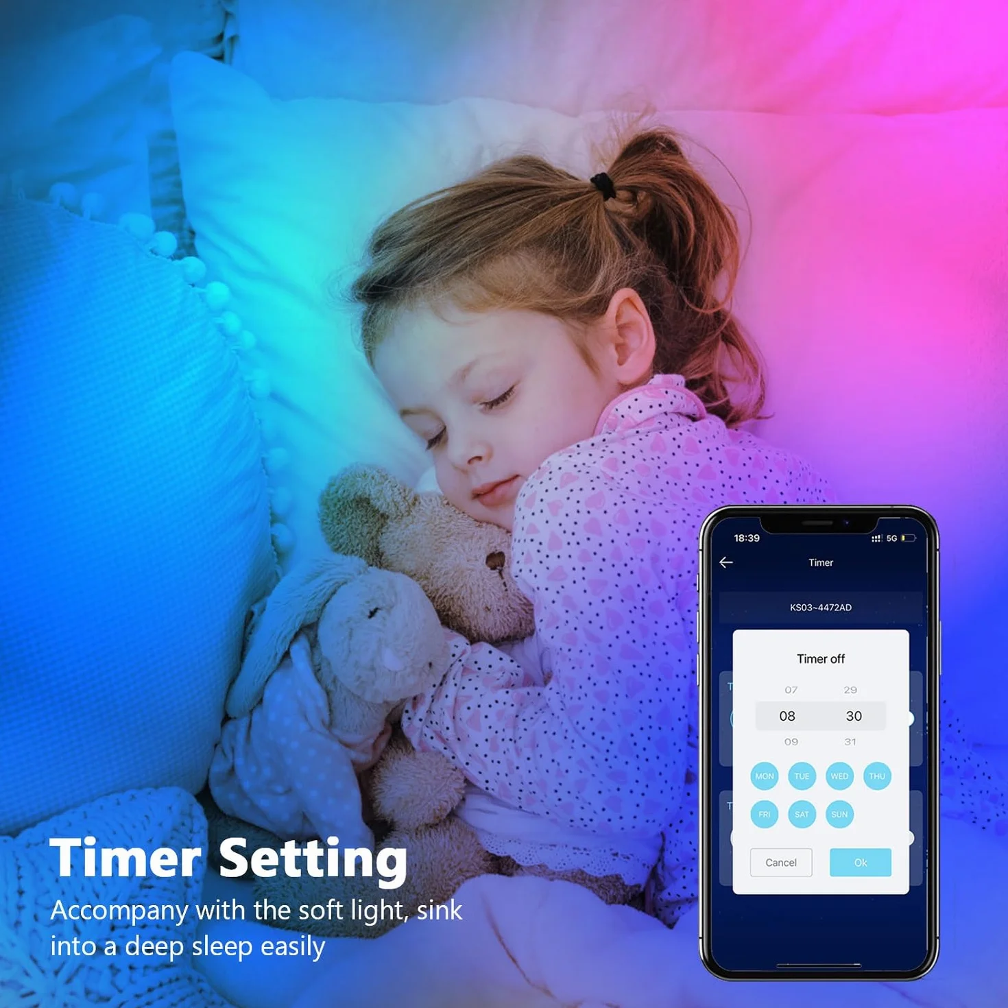 Goffii Tira LED 15 Metros, Luces LED Habitacion RGB Bluetooth con Control Remoto y APP, Cambia Color con Musica para Decoracion
