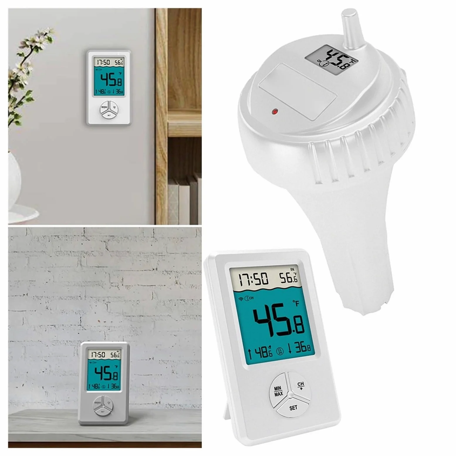 TermóMetro De Temperatura Del Agua Termómetro Digital Inalámbrico For Piscina, Resistente Al Agua IPX8, Fácil De Leer, For Piscinas, Jacuzzis, Estanques Pequeños Y Acuarios.