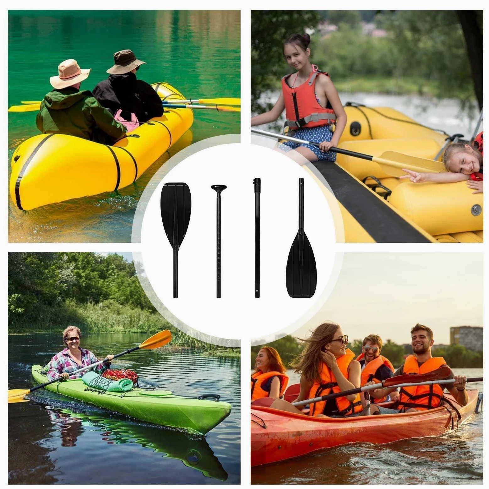 Pala de fibra de carbono Herramienta Ligera De Fibra De Carbono, 2 Piezas, | Pala Kayak Pesca Para Remo Excursionismo Natación Pesca Lago Río Mar Rafting Camping Viaje Playa Piscina
