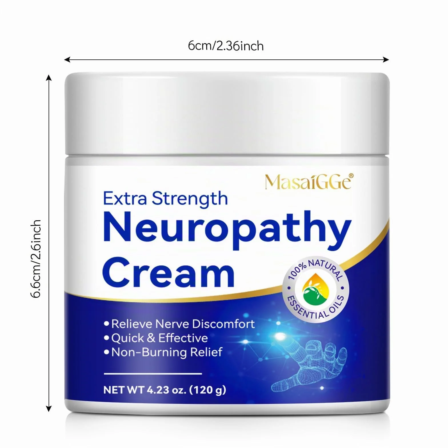 Crema para Neuropatía 120g Alivio Dolor Nervioso Reduce Hormigueo Entumecimiento con Árnica Aloe Vera y Vitamina B6