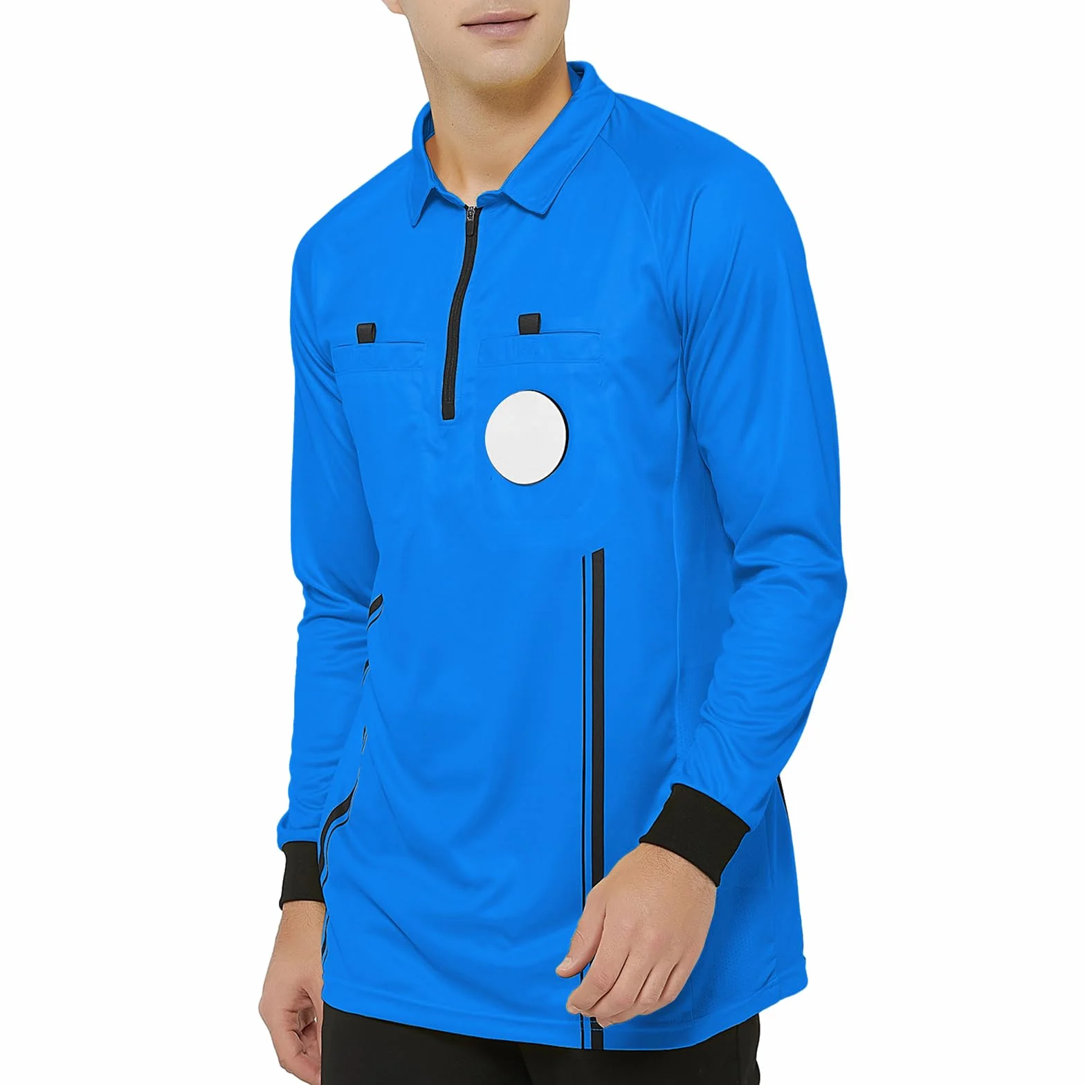 TopTie Camiseta Oficial de árbitro de fútbol de Manga Larga Hombre, Uniforme Profesional de USSF
