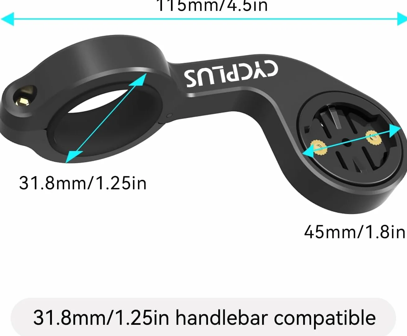 CYCPLUS Soporte para computadora de Bicicleta Z1 Edge 25 130 200 500 510 520 800 810 820 1000 1030, Se Adapta a manillares de 31,8 mm