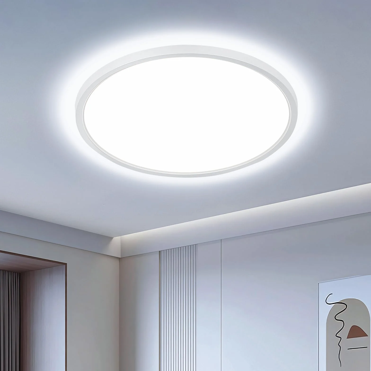 OTREN Plafon LED 28W 6500K Blanca Fría 30CM IP44 Lámpara Techo Ultrafina