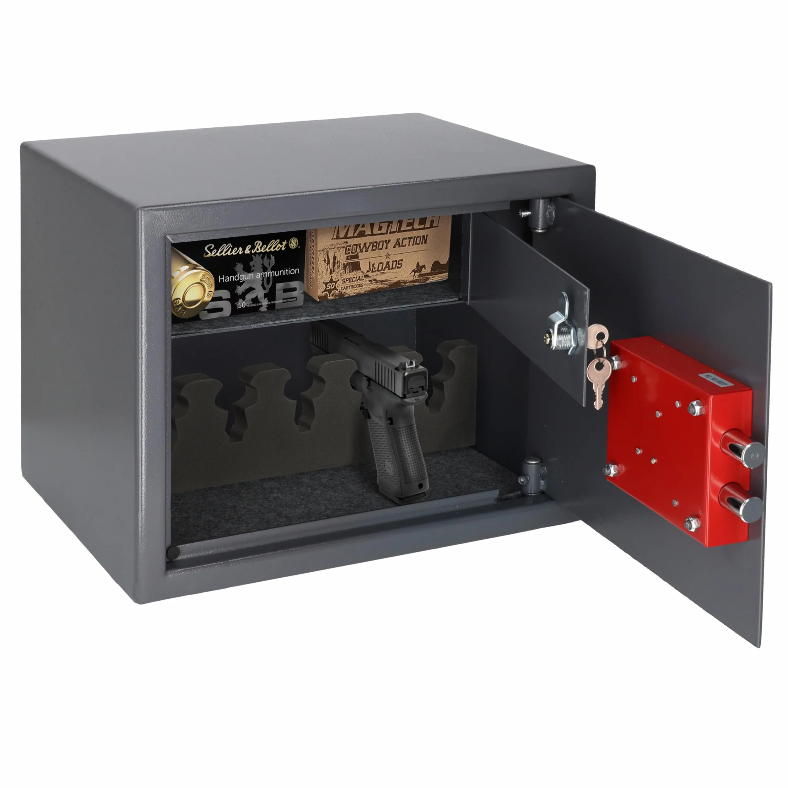 Caja Fuerte con Llave 30x38x30cm 30L Pared Gruesa para Seguridad Hogar