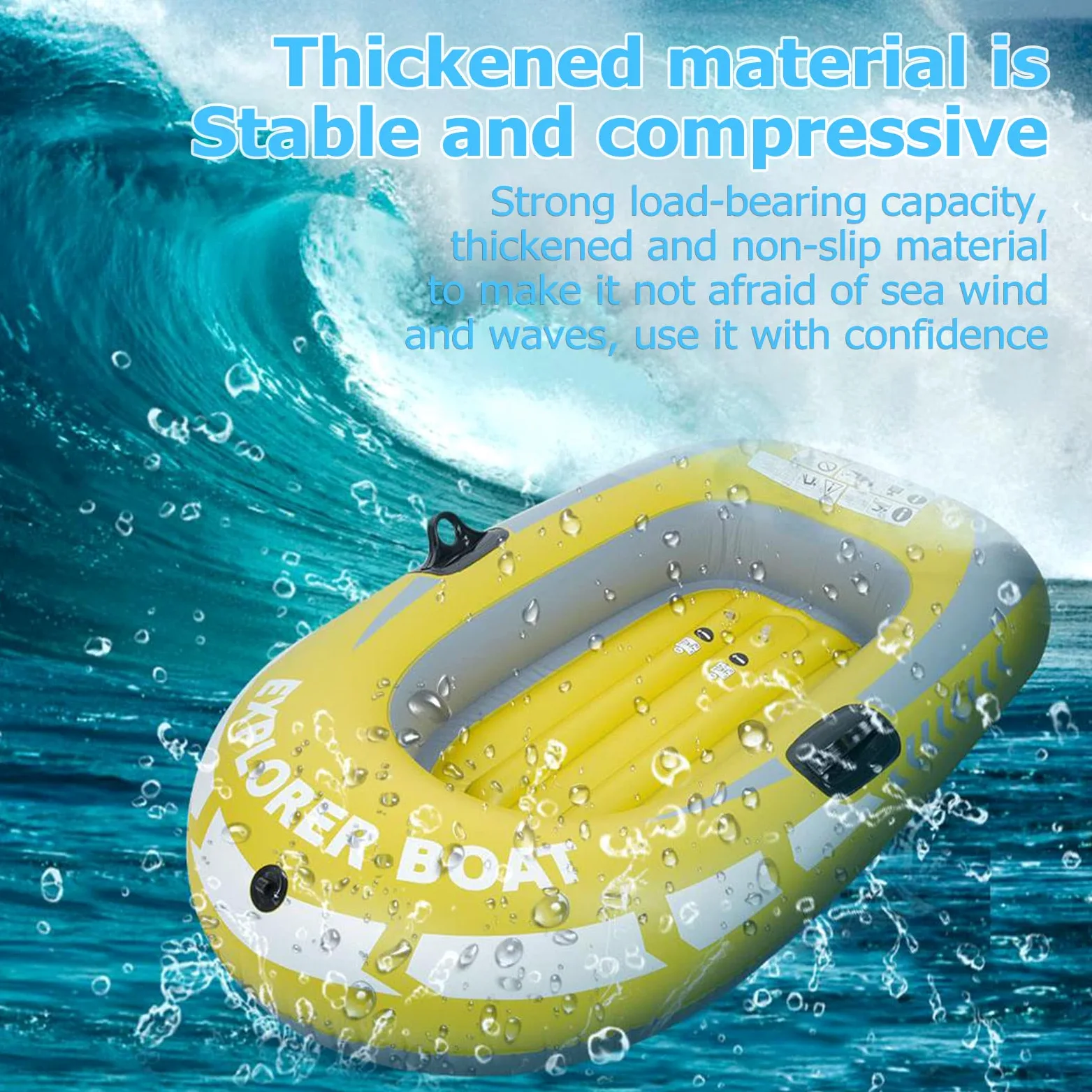 Bote Inflable, Bote Marino Inflable de PVC para 1 Persona, Bote de Pesca con Cuerda para Deportes acuáticos de Pesca a la Deriva al Aire Libre