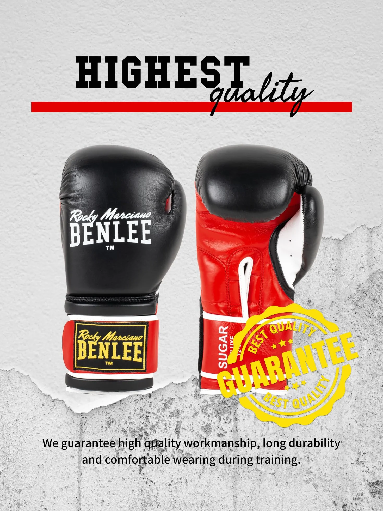 BENLEE Rocky Marciano Sugar Deluxe - Guantes de Boxeo. Unisex Adulto