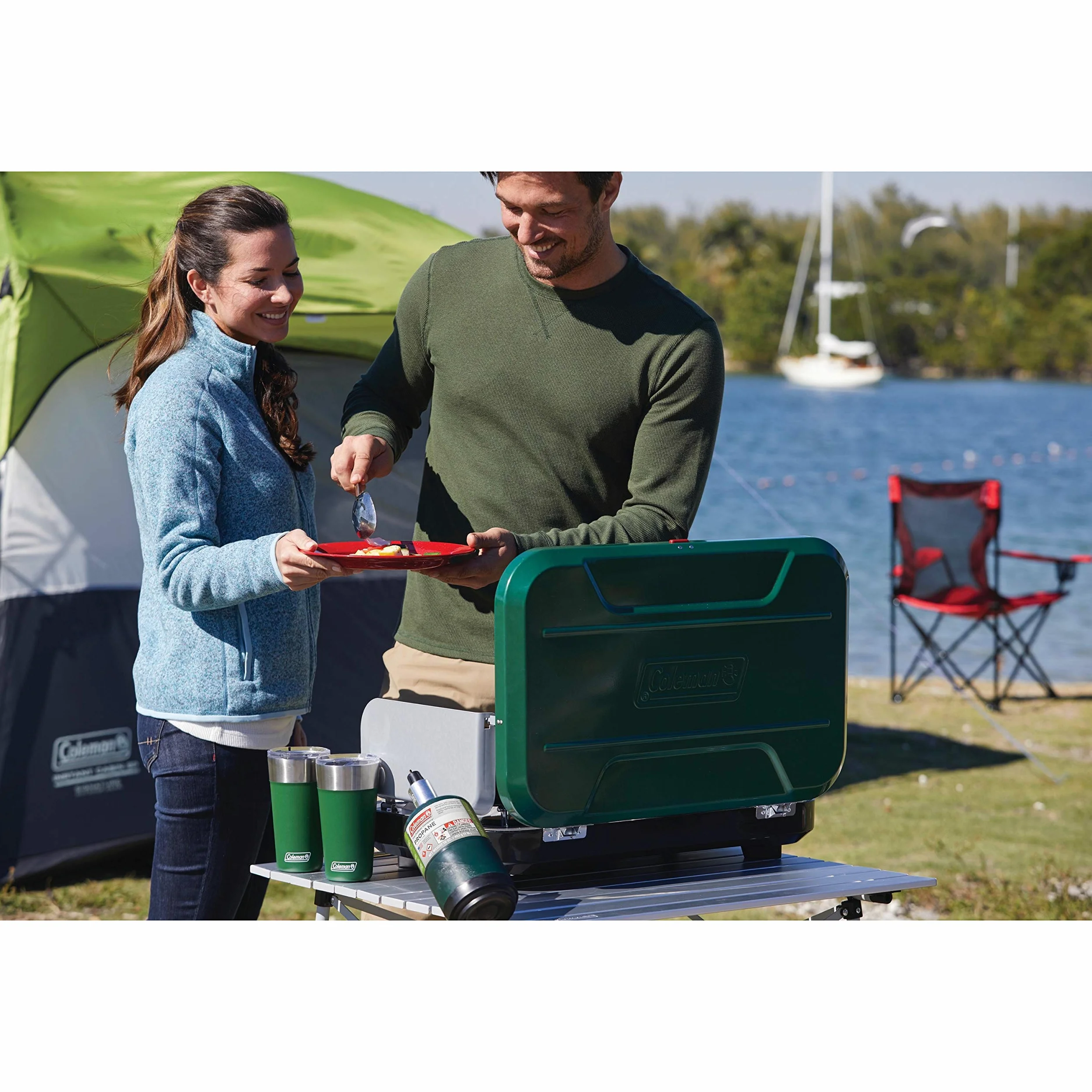 Coleman Speckled Enamelware Dining Kit (Red) [Sports] (japan import)