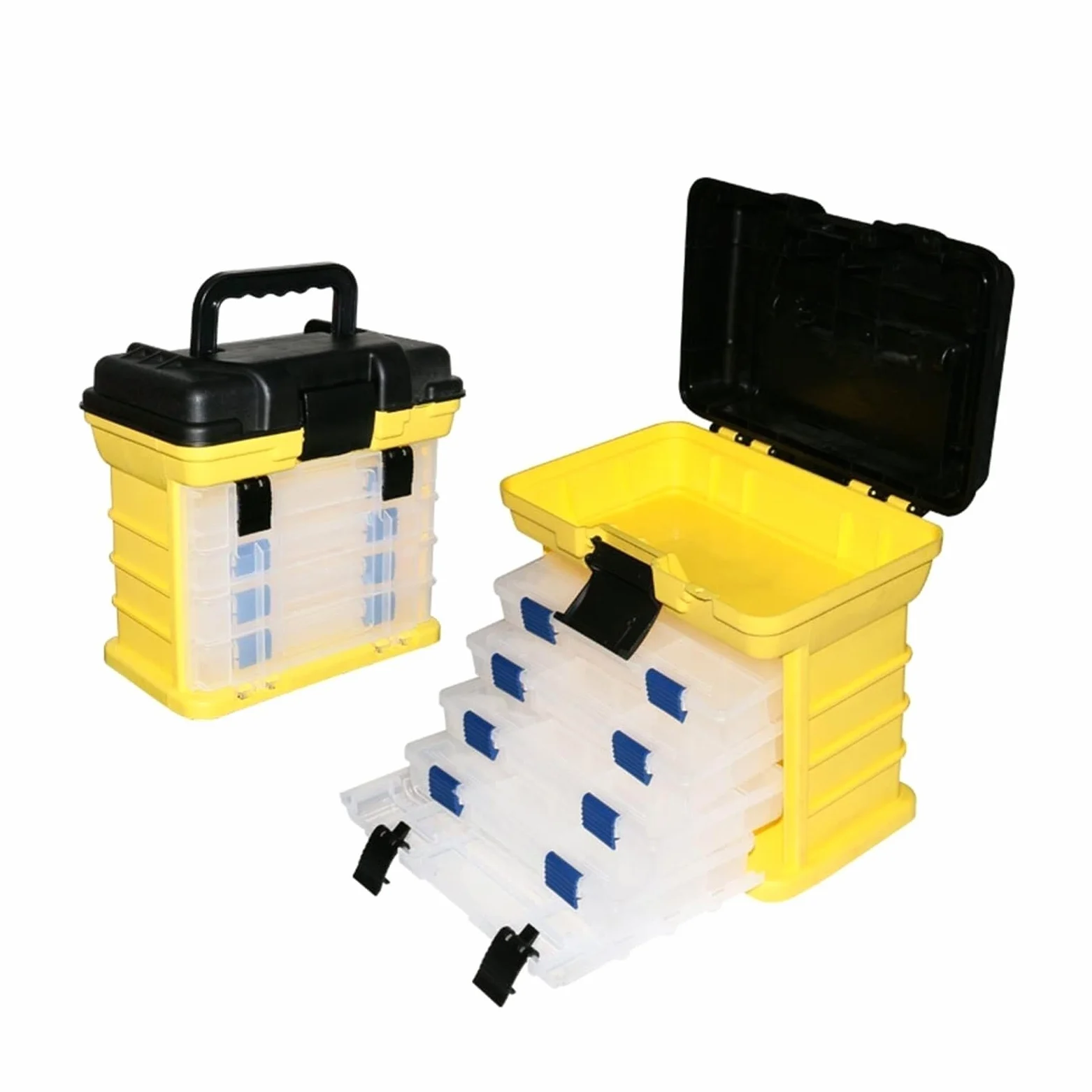 Caja para Aparejos Pesca, Caja De Aparejos De Pesca Portátil Con Asiento, Caja De Almacenamiento De Herramientas De Pesca De 4 Capas Con Asa, Adecuada Para Pesca En El Mar Caja para Accesorios de Pesc
