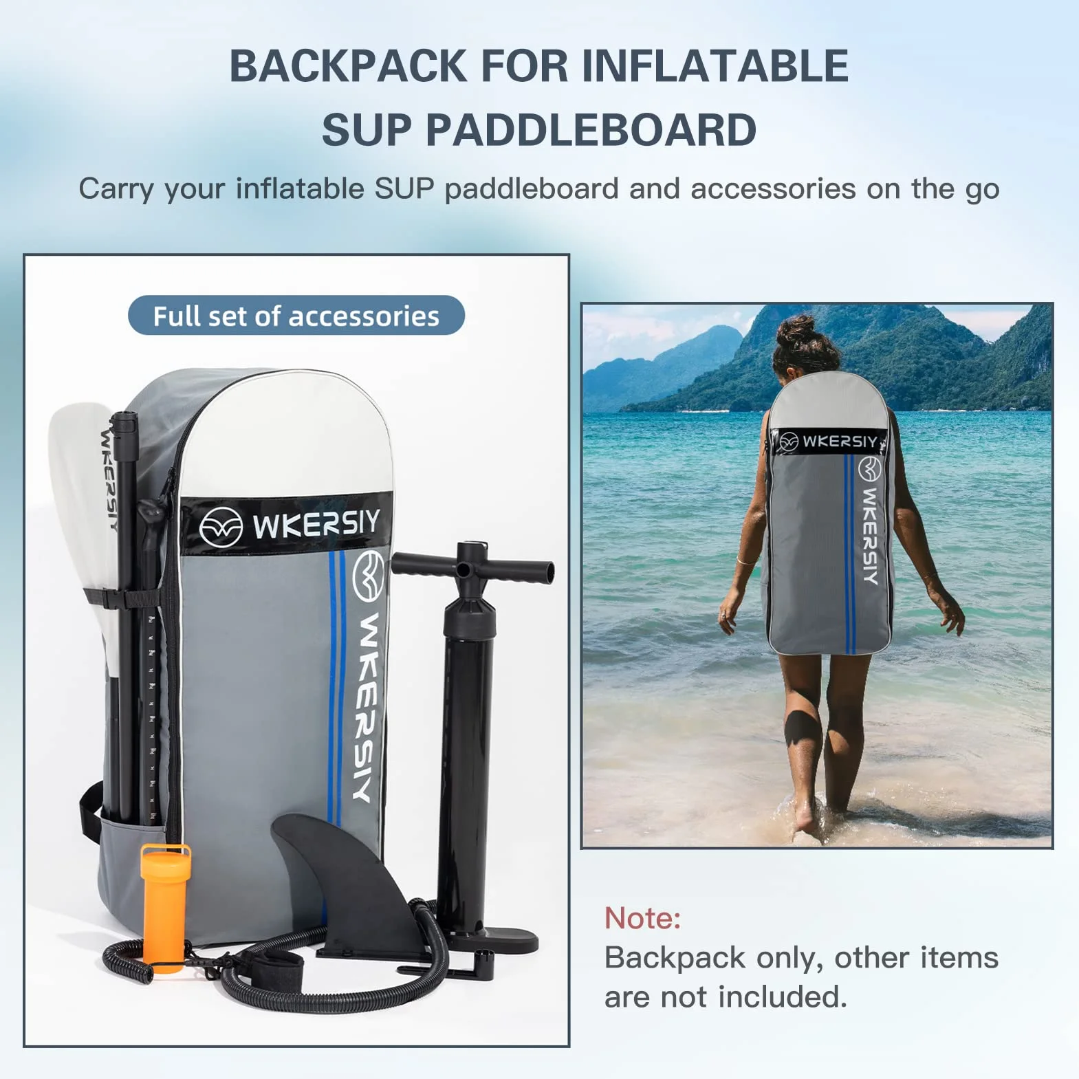 Lixada Mochila de viaje para tabla de remo inflable, bolsa de almacenamiento, bolsa de hombro