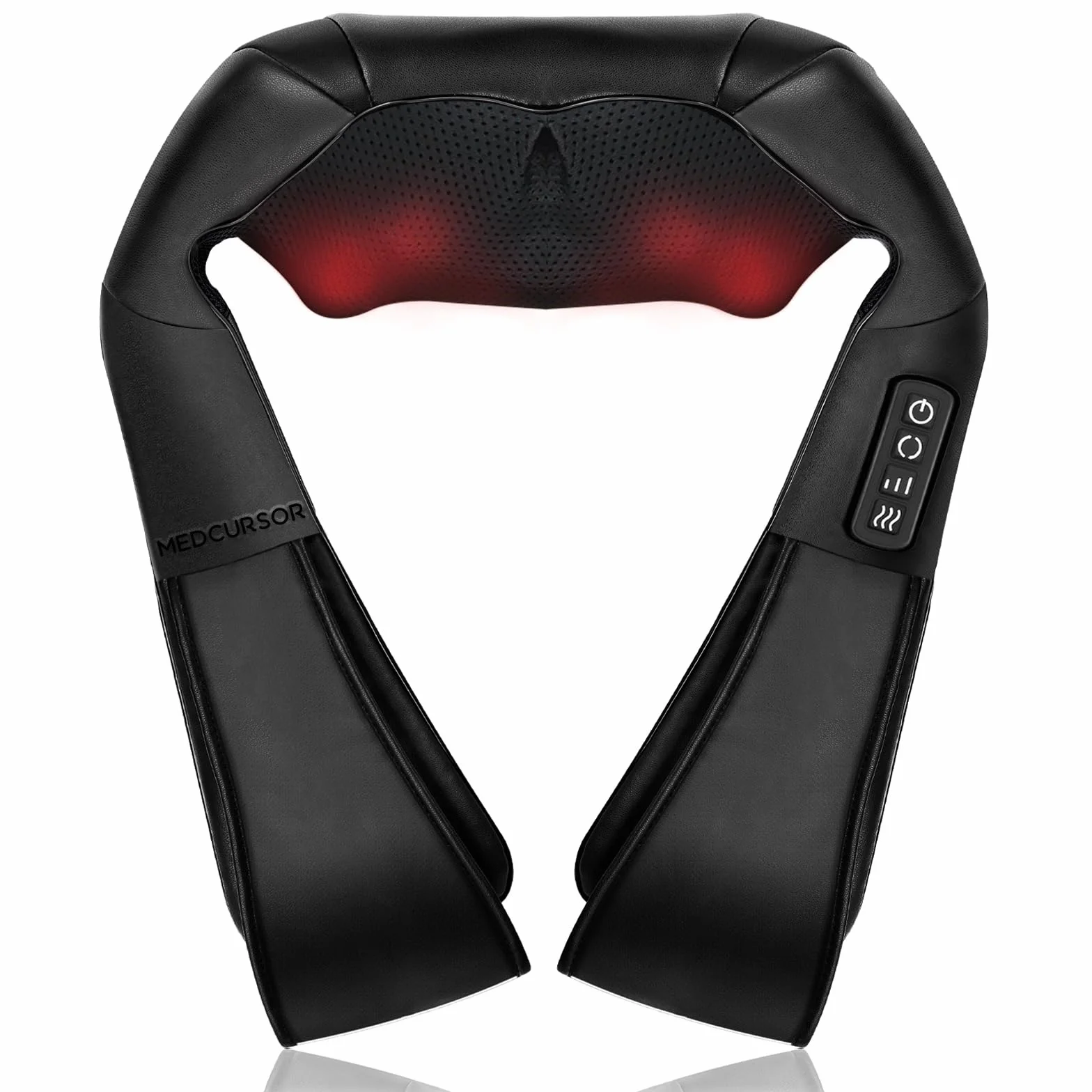 Medcursor Masajeador de cuello y hombros con calor, almohada de masaje Shiatsu 3D para alivio del dolor muscular