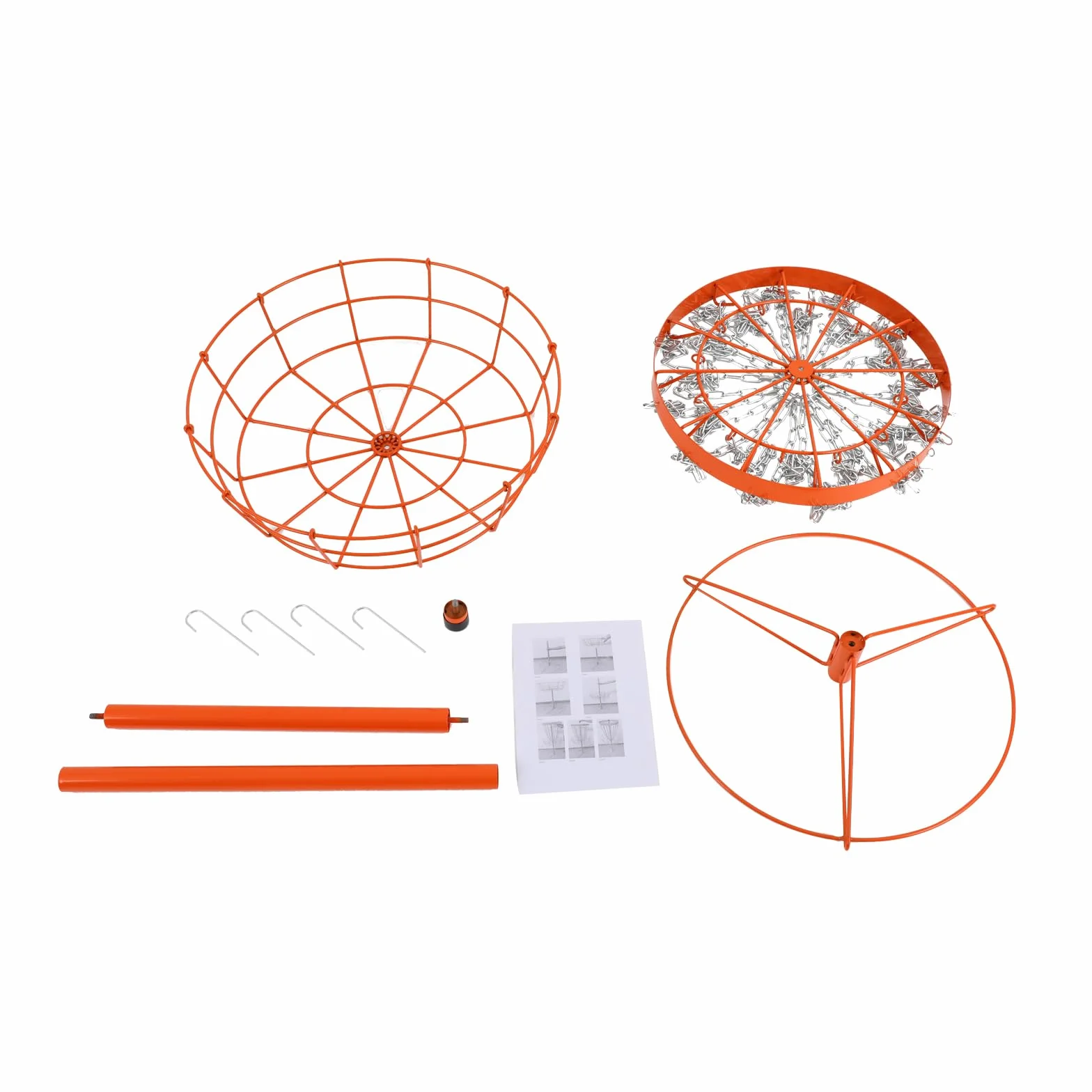 Cesta de disco de golf (24 canales, objetivo de golf de disco portátil, red de entrenamiento frisbee acero hierro, cesta práctica jardín parque camping fácil instalación exterior interior