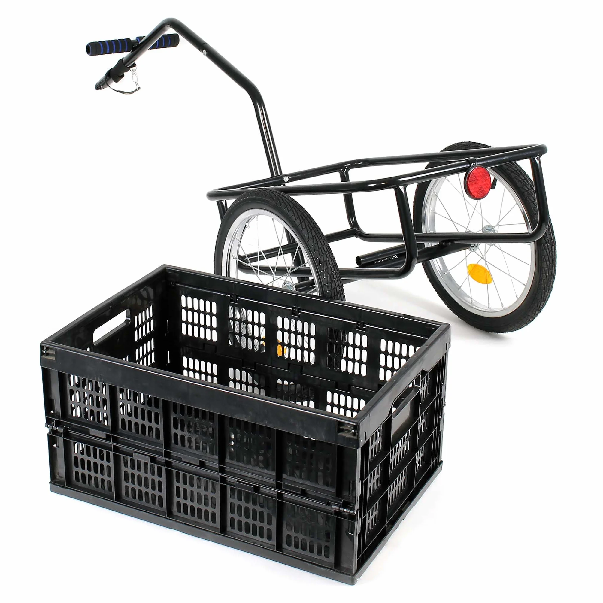 Remolque de Carga para Bicicleta máx. 50kg Carro de Transporte Equipaje Bicicletas Remolque