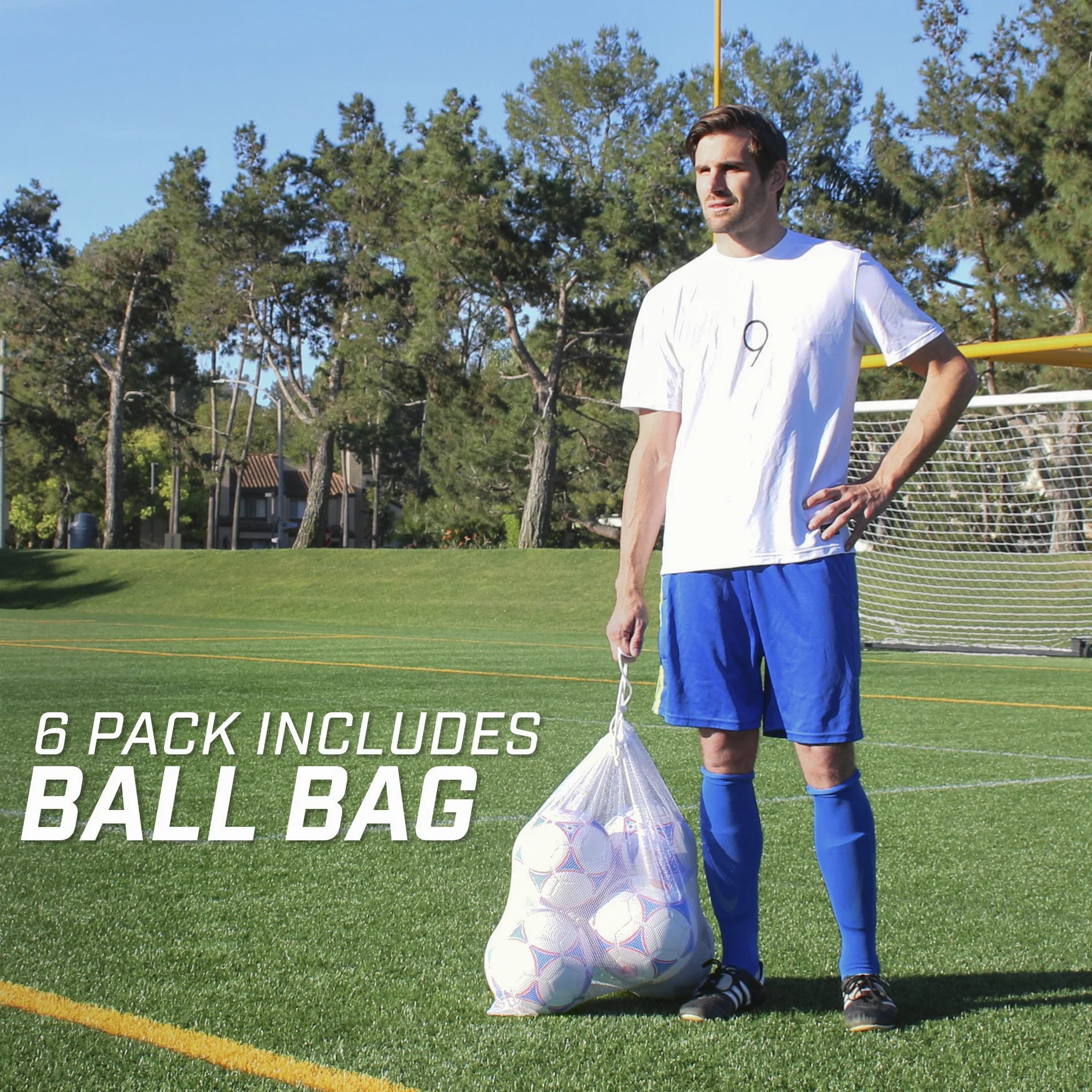 GoSports Premier Balón de fútbol con Bomba Premium, Disponible como Pelotas Individuales o 6 Paquetes, Elige tu tamaño