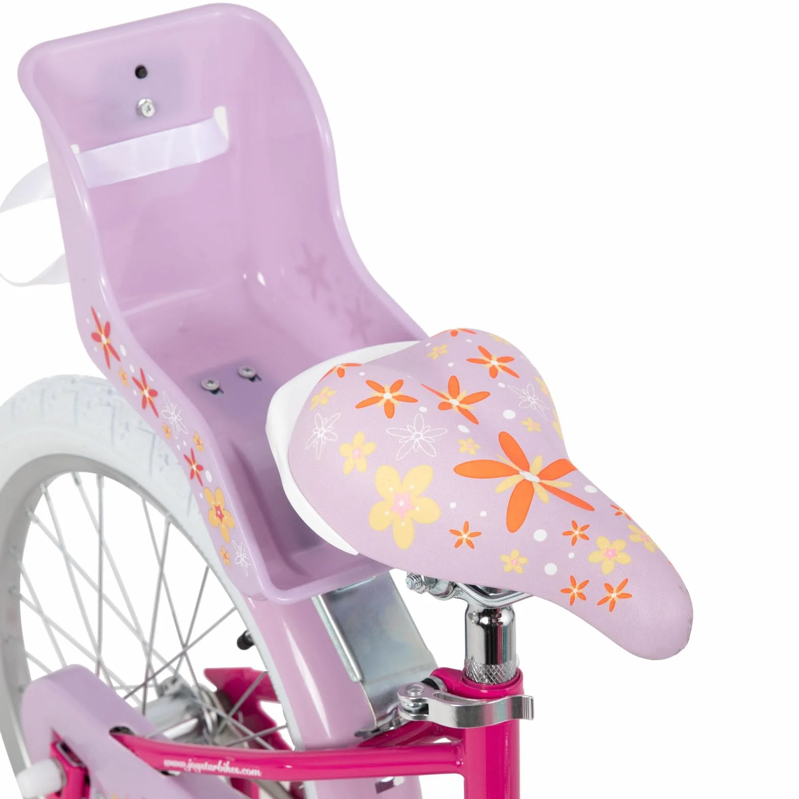 JOYSTAR Bicicleta Unicornio 12/14/16/18 Pulgadas para Niñas de 2-9 años, Bicicleta Infantil con Asiento de Muñeca y Ruedas Estabilizadoras y Cesta