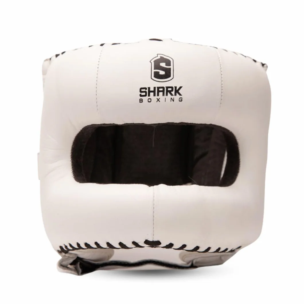 Casco Boxeo Ranger con Barra Piel Acabado Mate Interior Ante Antideslizante Doble Acolchado Frontal SHARK BOXING