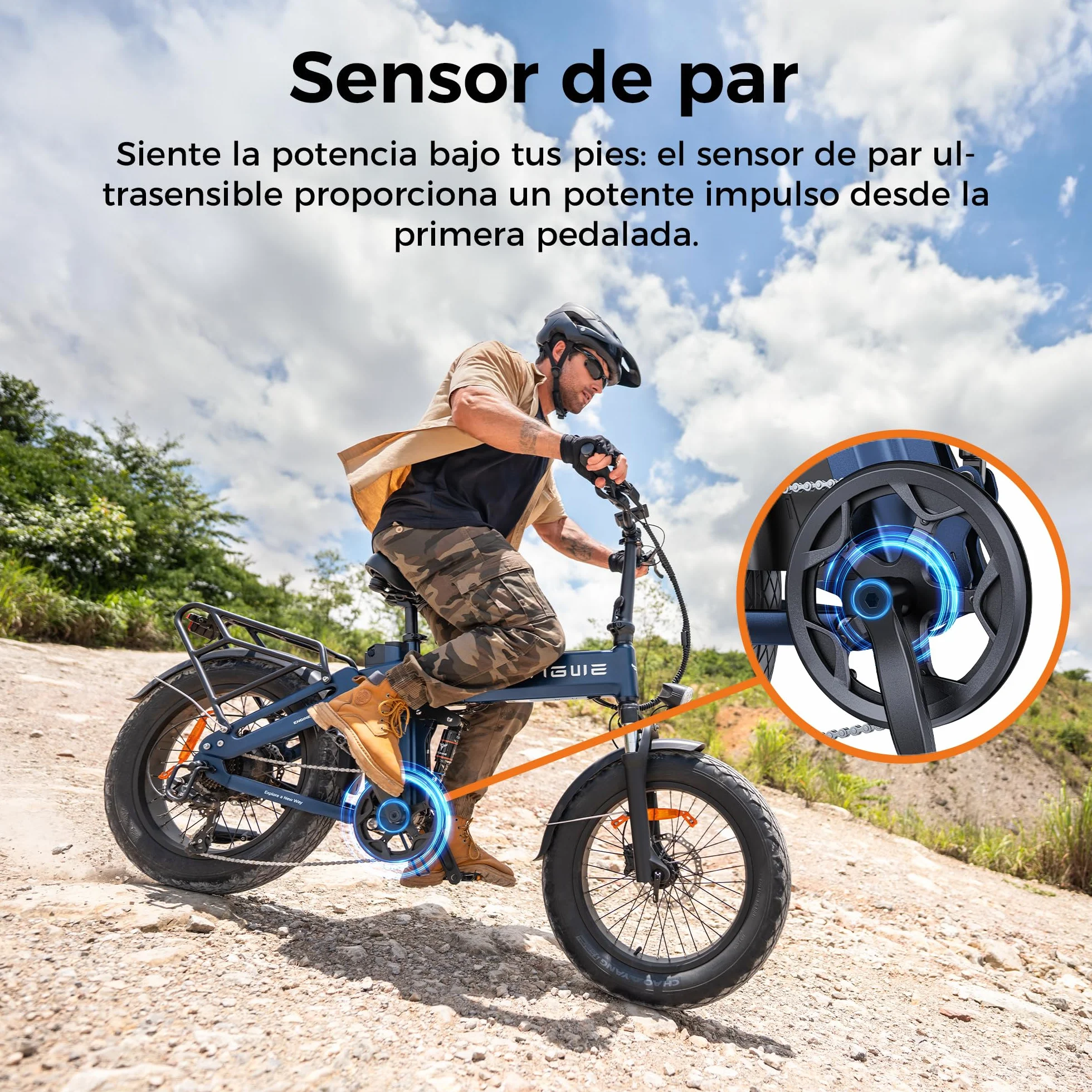 ENGWE Bike Plegable, Batería De 48 Vy 15 Ah Autonomía De hasta 130 km, Sensor De Par Y Diseño Plegable con Frenos Hidráulicos Y Aplicación para Todo Tipo De Terrenos, Engine Pro 3.0 Boost