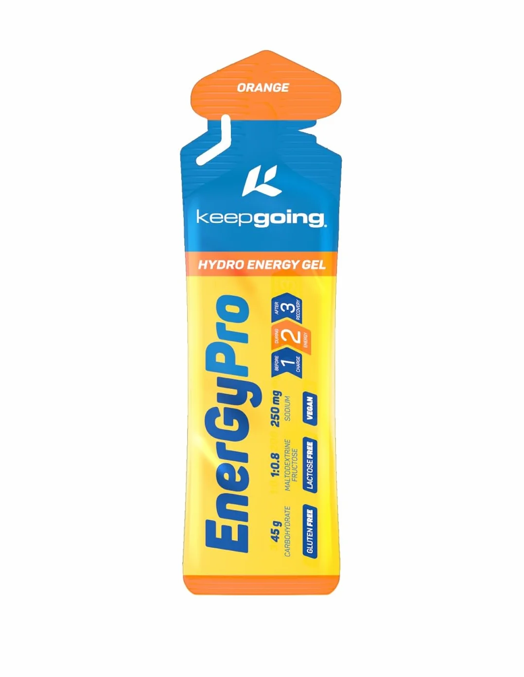Keepgoing EnergyPro Gel Energético Naranja 12 x 75g Maltodextrina Fructosa