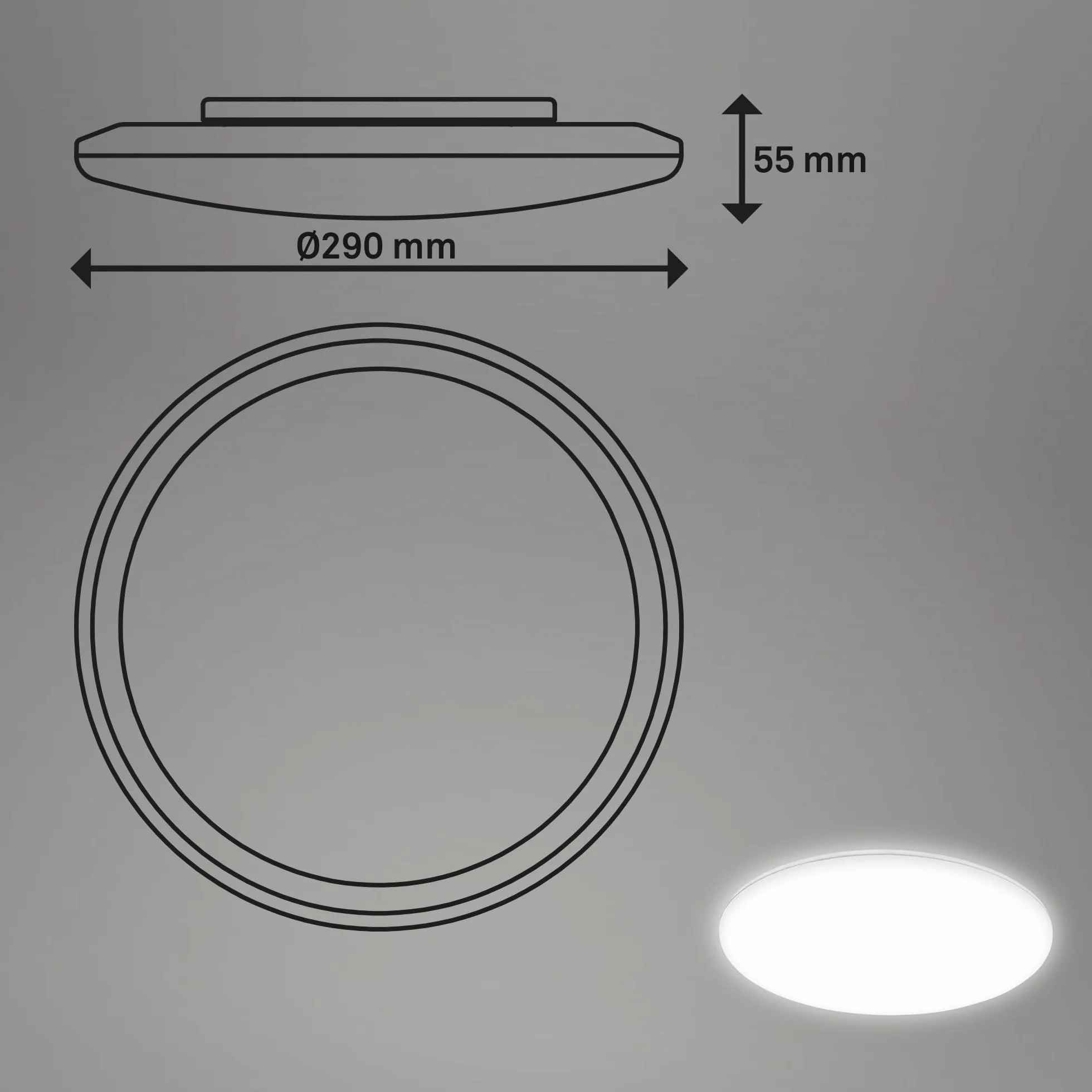 Lámpara de techo LED baño luz indirecta protección contra polvo blanco neutro 29 x 5,5 cm
