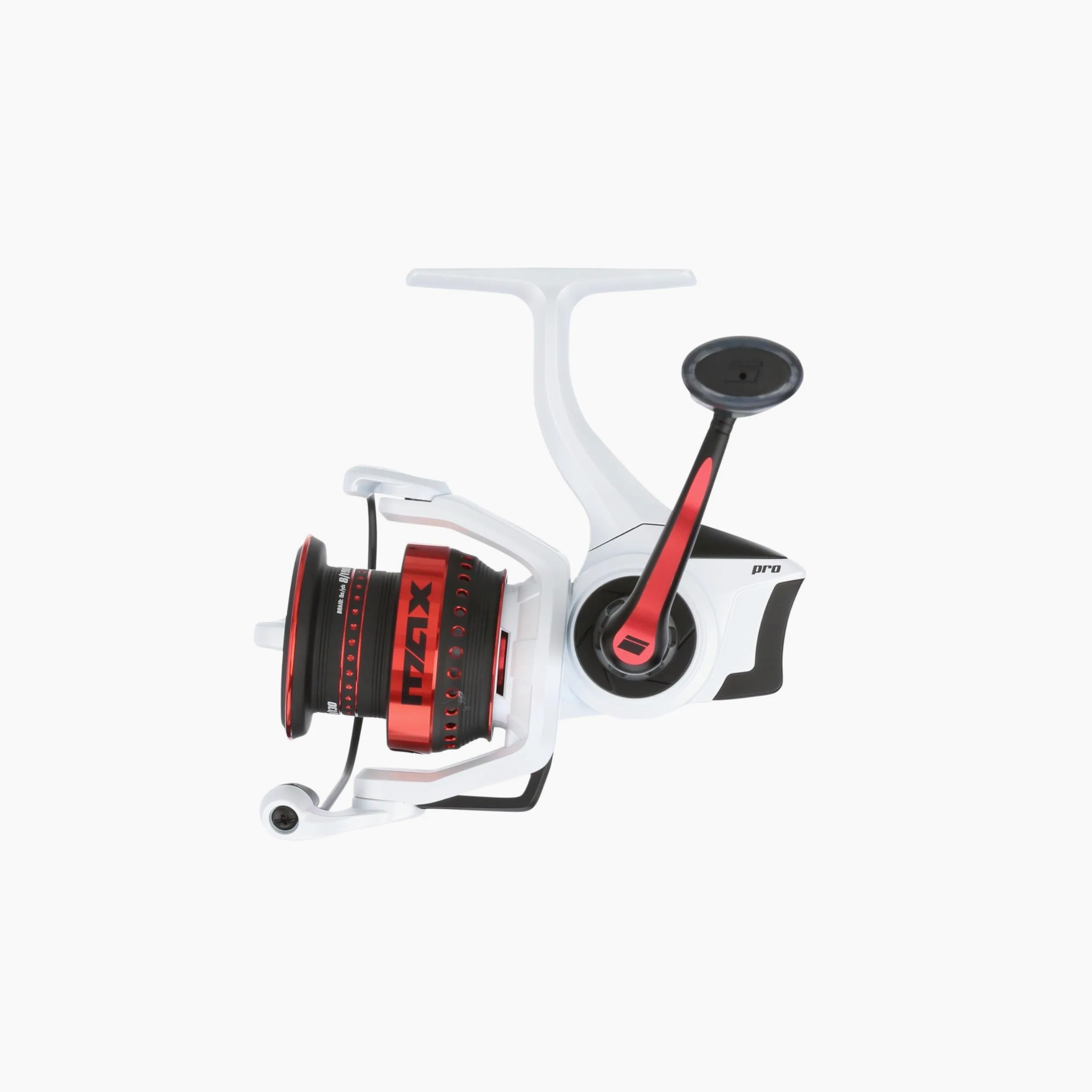 Abu Garcia MAX Pro Carrete Giratorio | Ligero y Duradero | Carrete de Pesca de Agua Dulce para Pescadores | Arrastre Suave, antirretroceso instantáneo | Lubina, Trucha, Leucoma | 4000H Blanco y Rojo