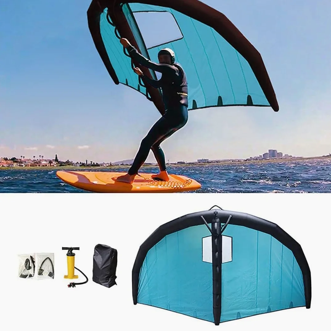 Cometa De Ala De Aluminio, Cometa De Kitesurf De Ala Inflable De Mano For Surf En La Nieve, Surf De Esquí Y Tiene Una Mochila, Correa De Surf Y Kit De Reparación, For Adultos Y Niños(Withoutwindow,4m²