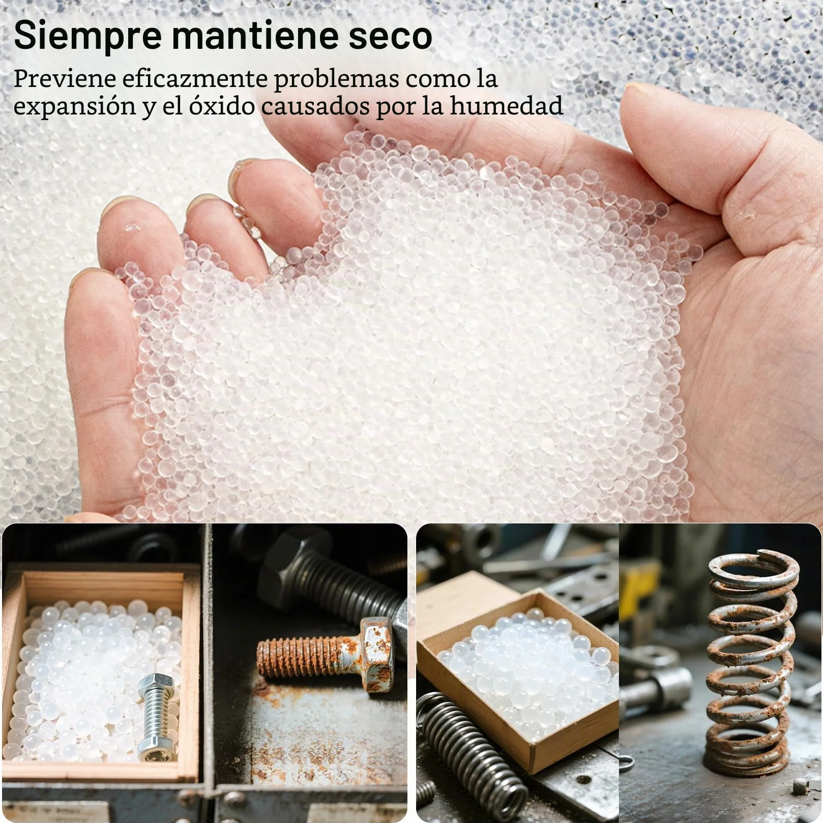 900g Silica Gel Reutilizable, Gel de Sílice, Perlas Desecantes con Indicador de Humedad de Color Naranja a Verde