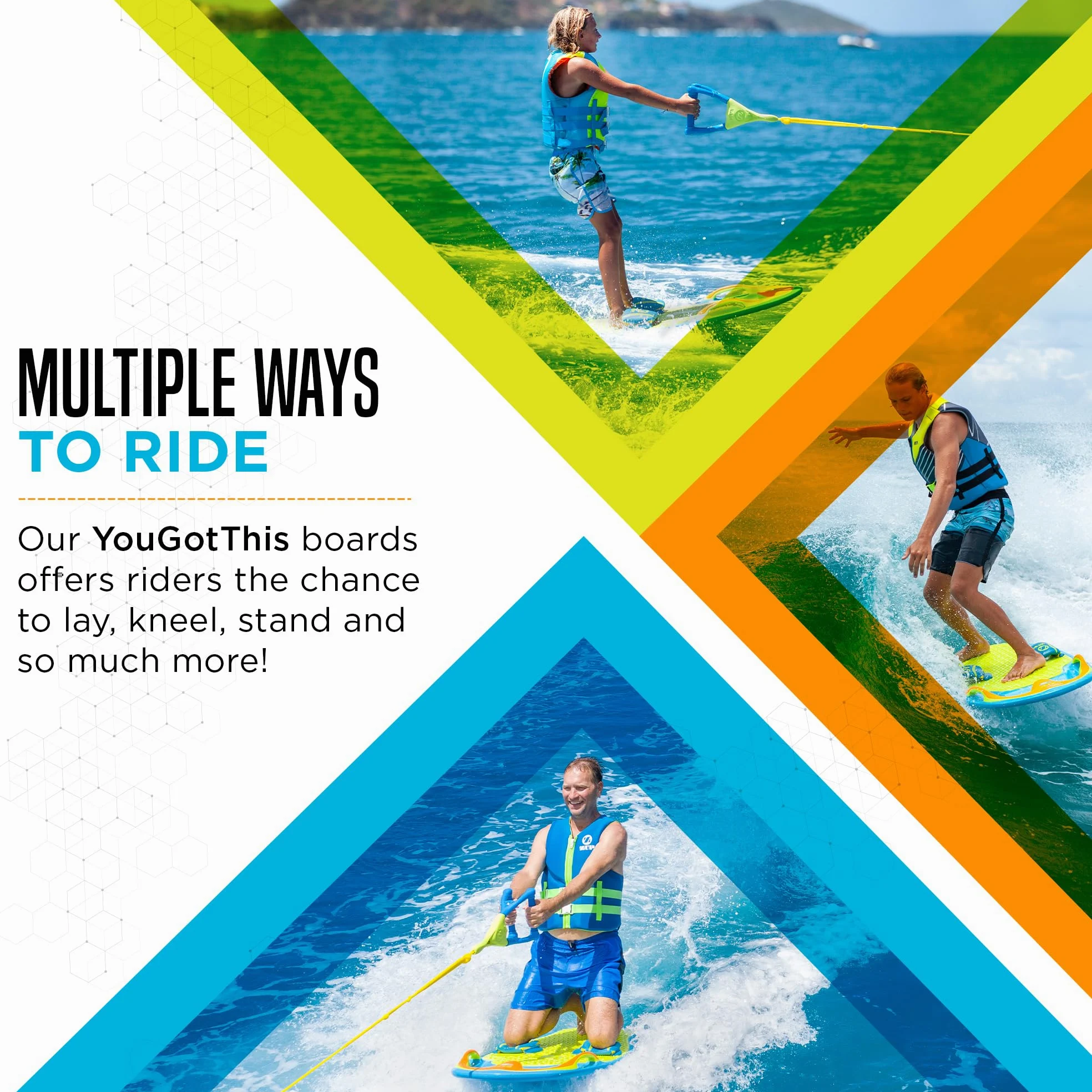 ZUP You Got This 2.0 Board, All-in-One Kneeboard, Wakeboard, Wakeskate y Wakesurf Board para todas las edades, azul