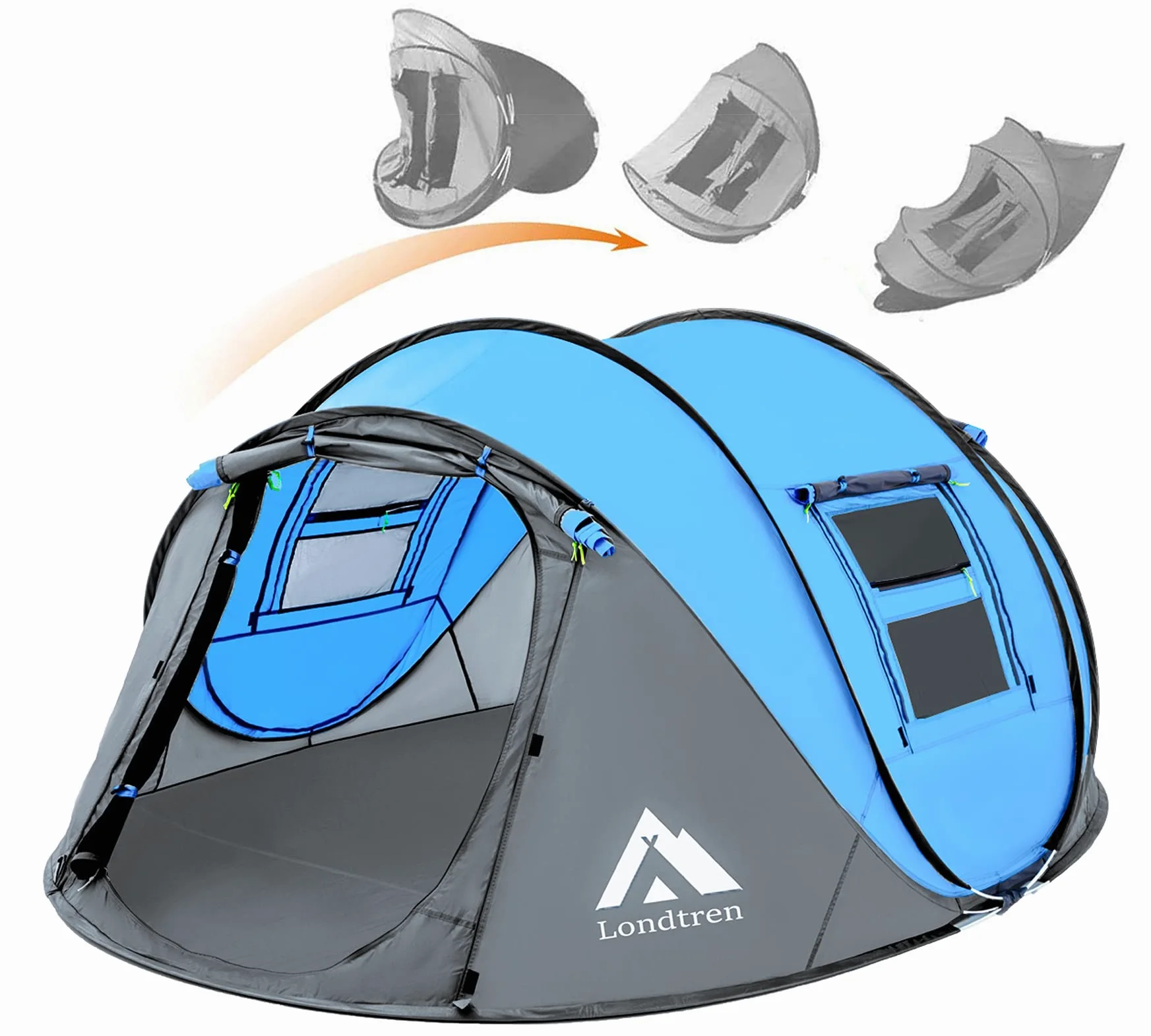Tienda de campaña instantánea para 4 Personas Impermeable 2 Puertas Automática