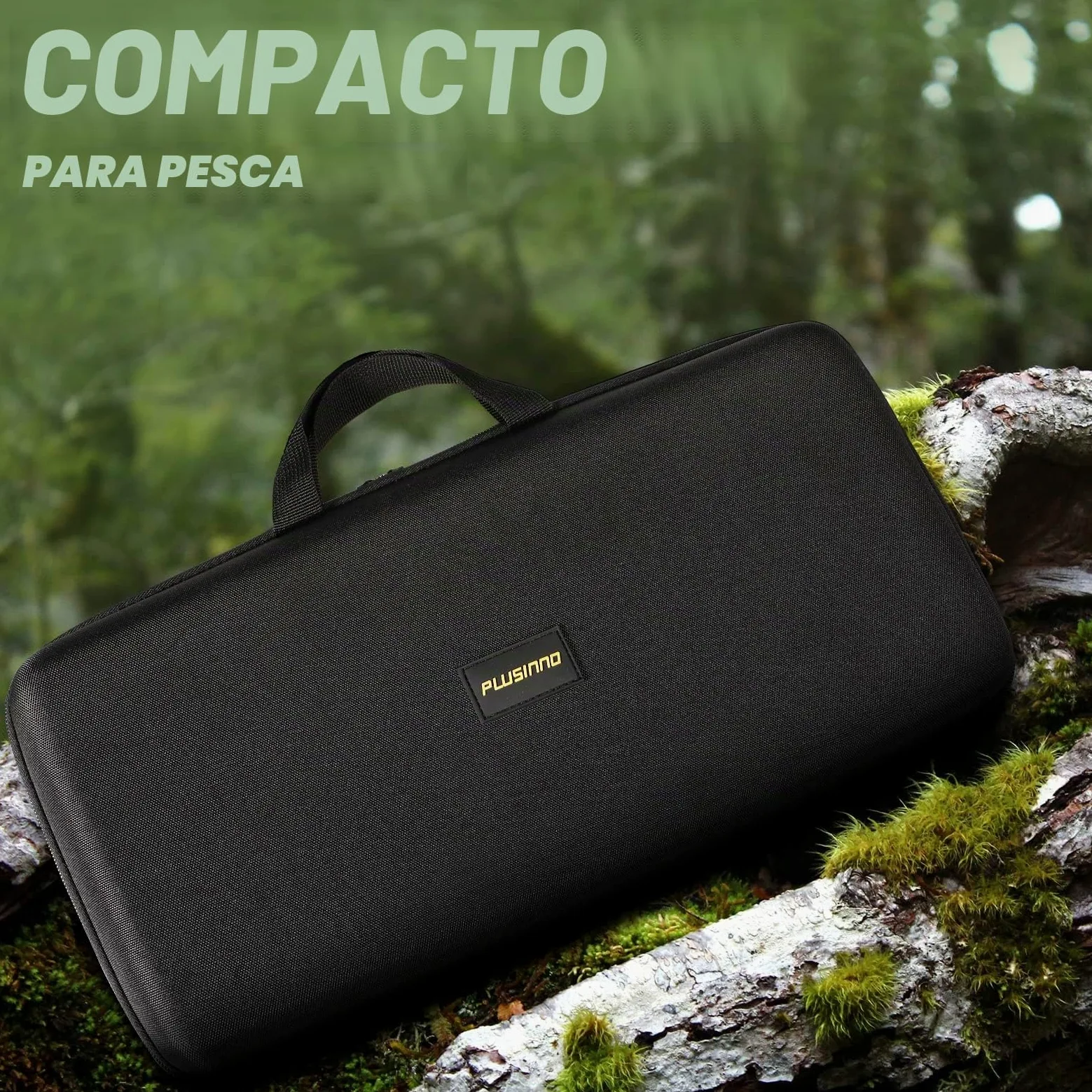PLUSINNO - Combo de caña y Carrete de Pesca, caña telescópica de Fibra de Carbono con Carrete, Kit de caña de Pescar para mar y Agua Dulce