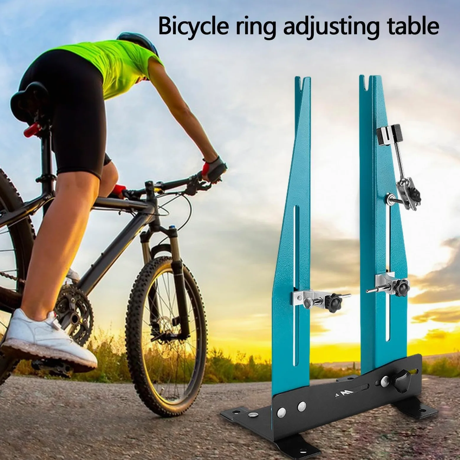 Herramienta de reparación de Bicicletas – Soporte Ajustable con Taller | base estable para ruedas de alineación | Accesorio para ciclismo con radios prácticos, dispositivo preciso para el mantenimie