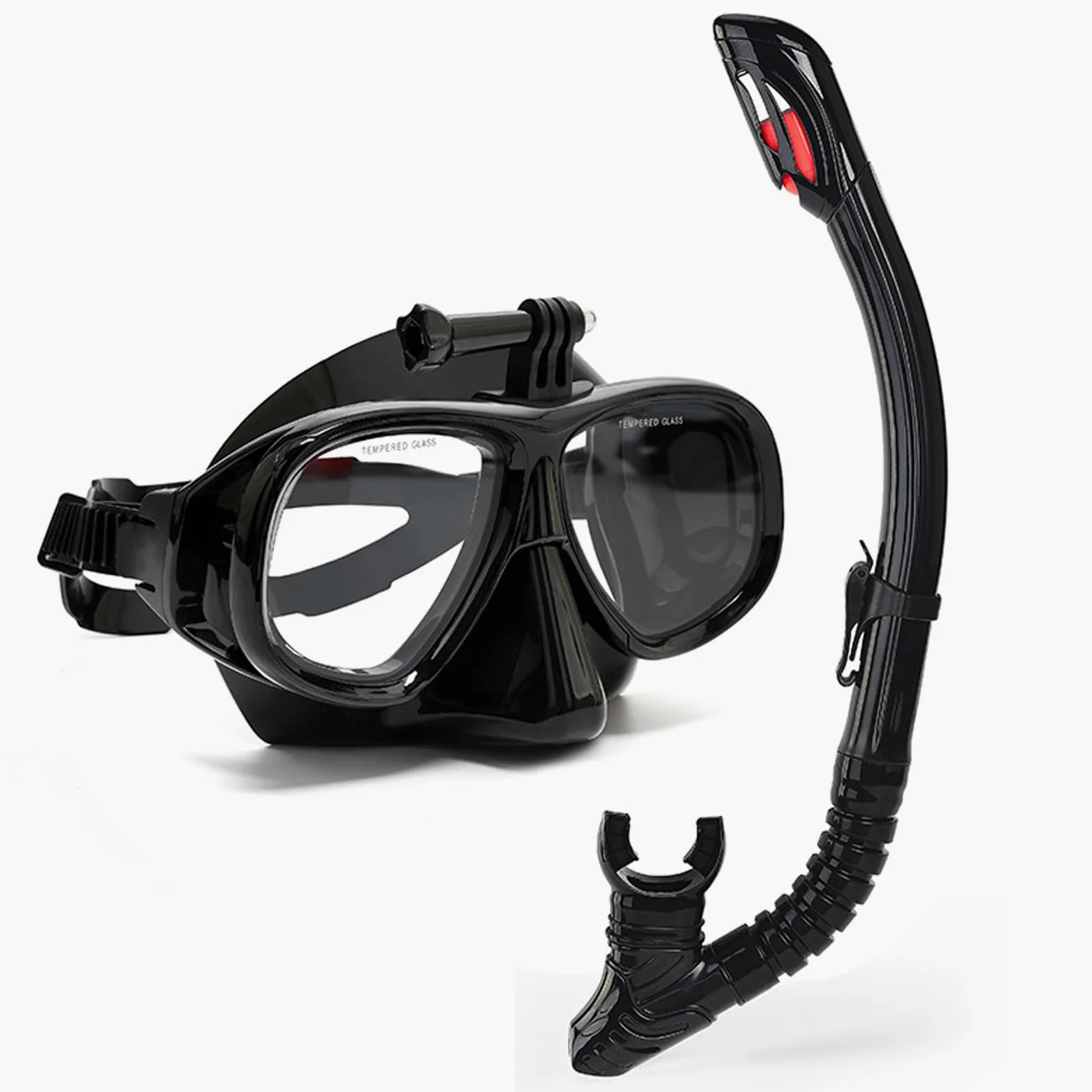Máscara Snorkel Seca con Soporte Cámara, Gafa Silicona Cómoda | Equipo de Snorkel con Base para cámara; System Seco Respirable, Ideal para Buceo Turístico y Viajes